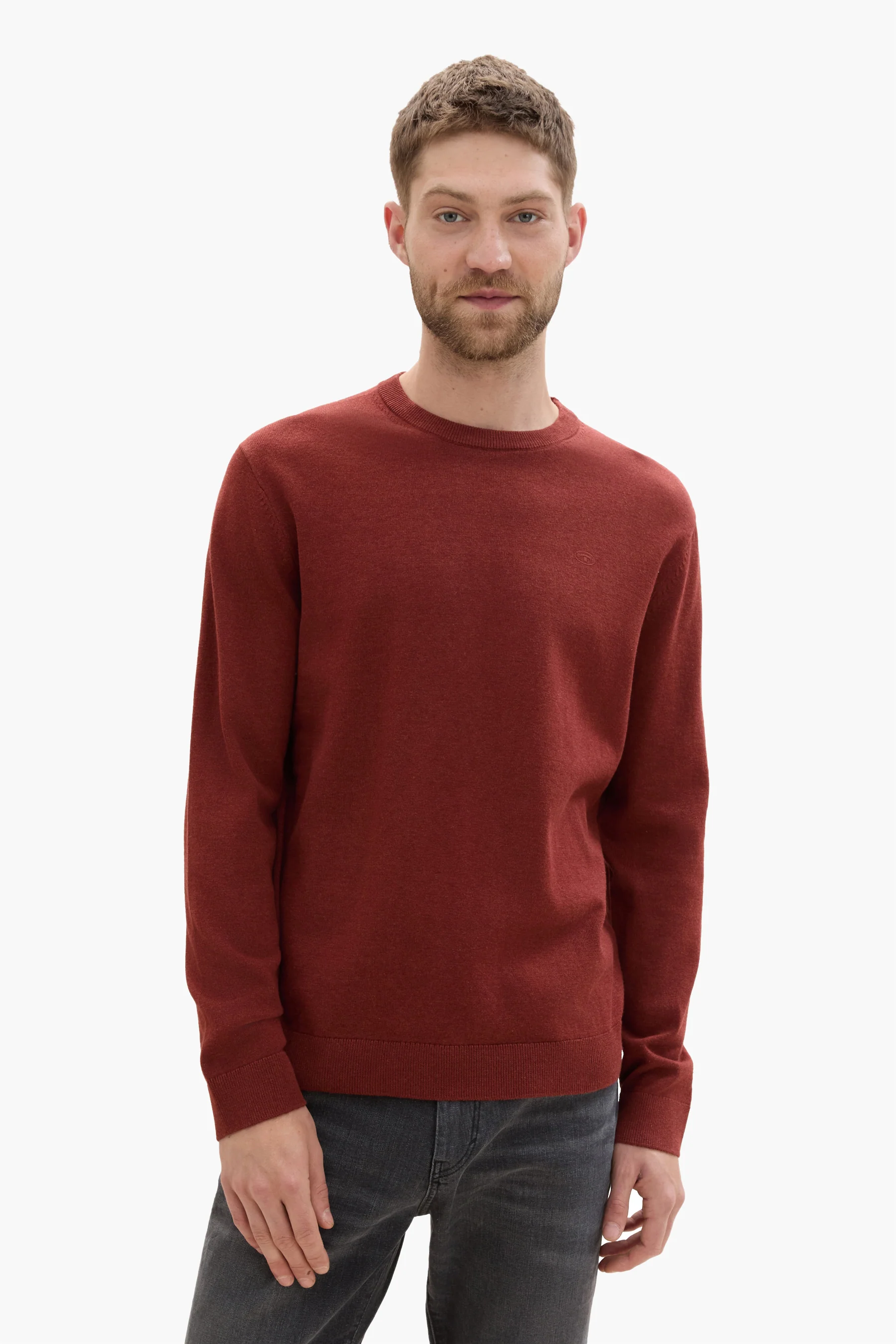 Pull met ronde hals - rood - Image 3
