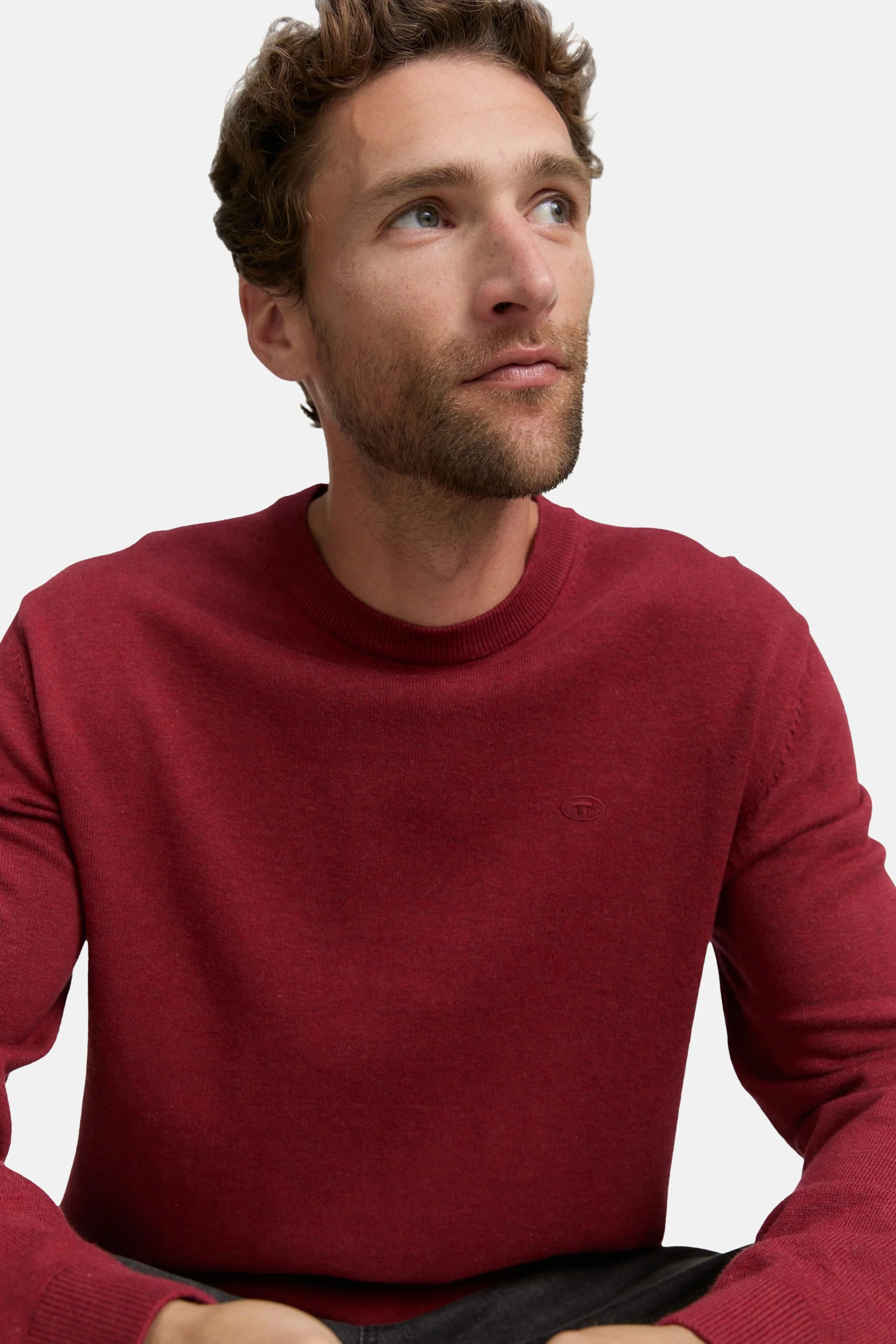 Pull met ronde hals - rood - Image 4