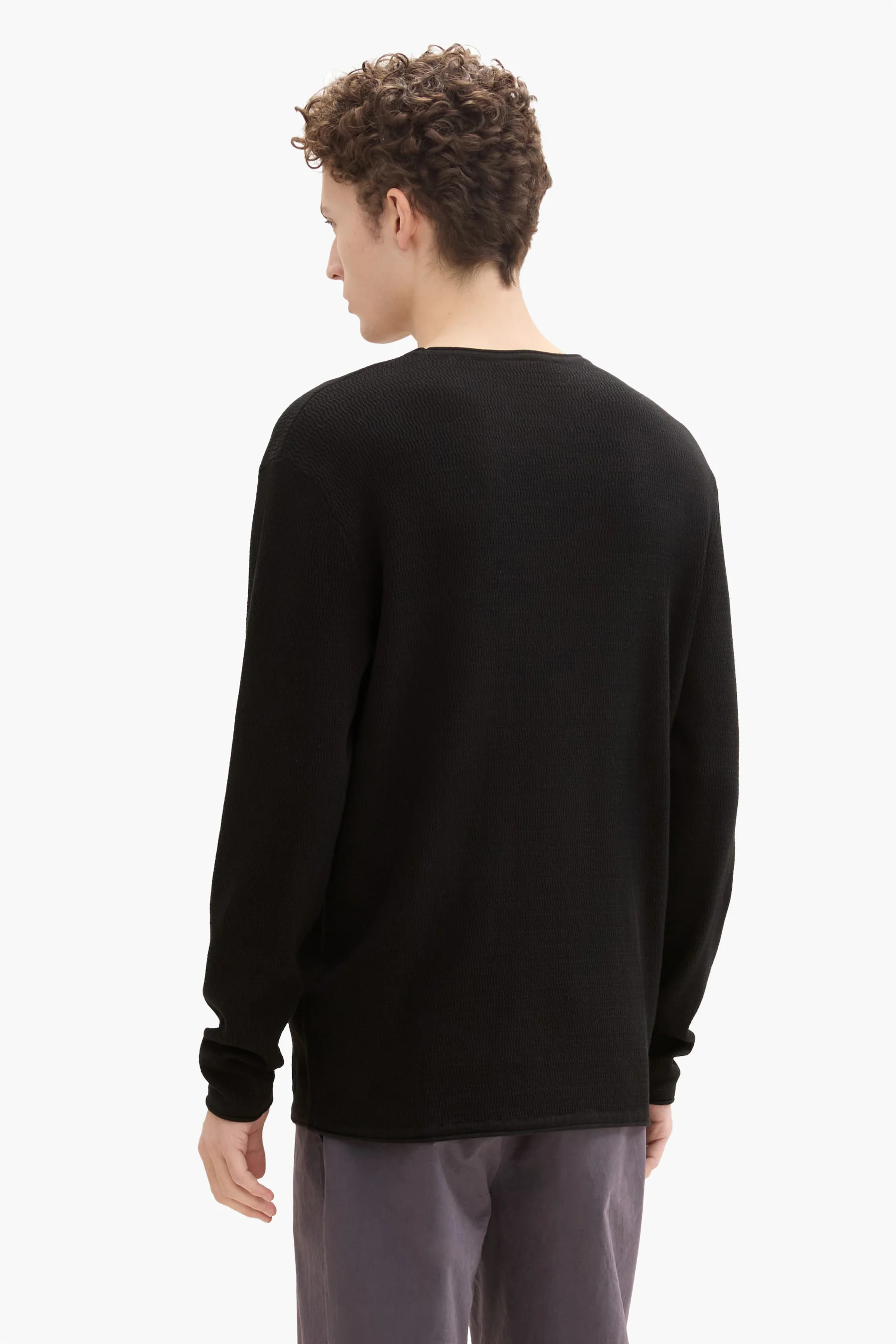 Pull met ronde hals - zwart - Image 4
