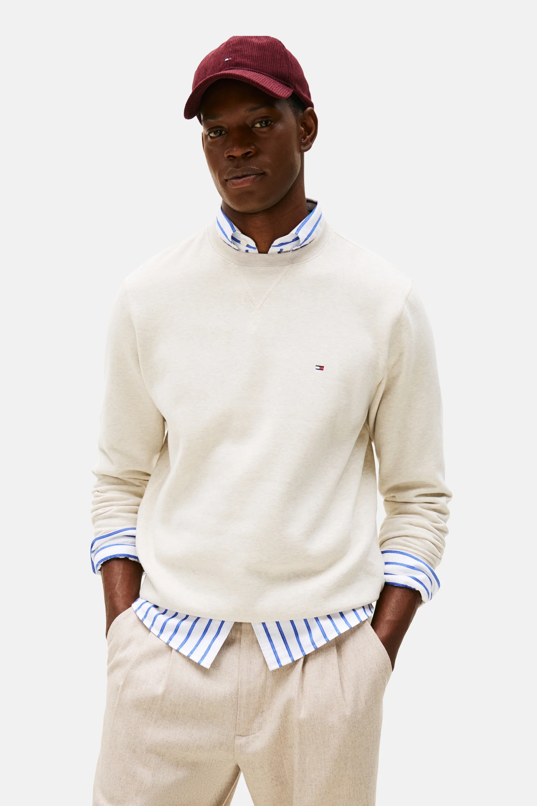 Sweater met ronde hals ecru - TOMMY HILFIGER