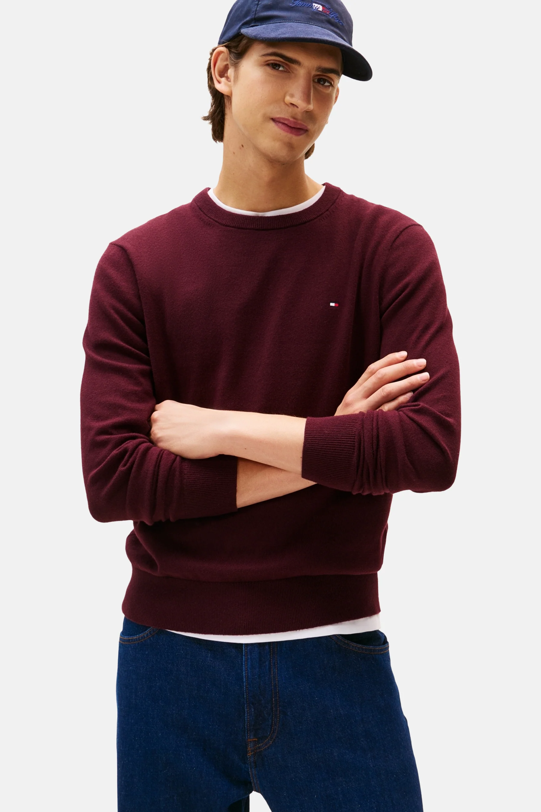 Pull met ronde hals - Bordeaux