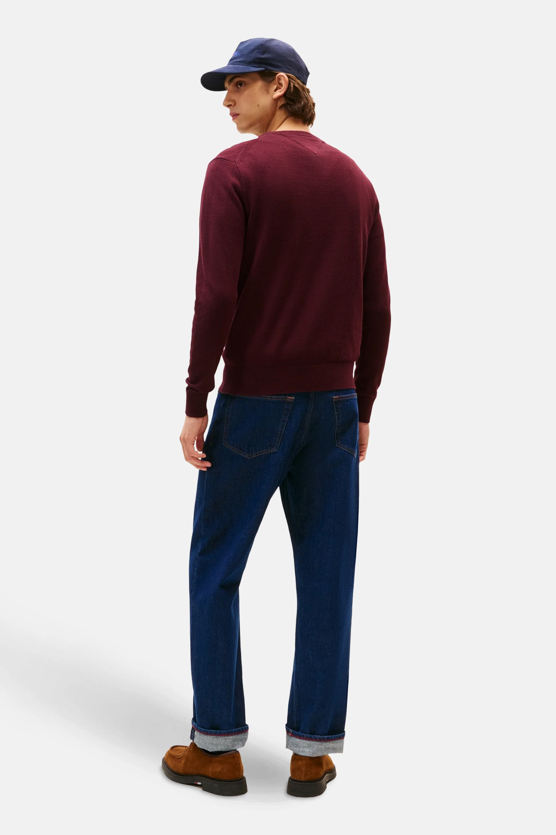 Pull met ronde hals - Bordeaux - Image 2