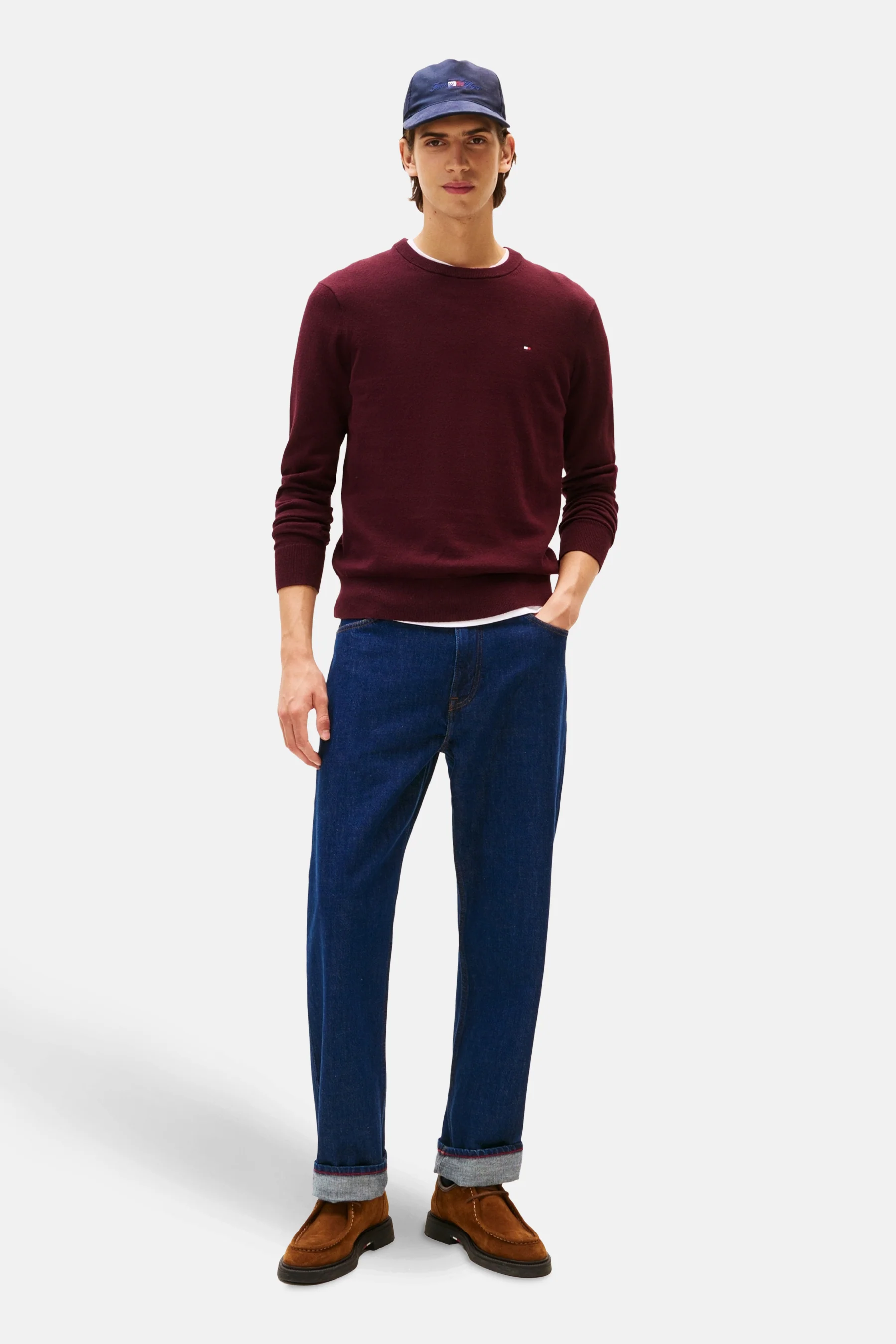 Pull met ronde hals - Bordeaux - Image 3