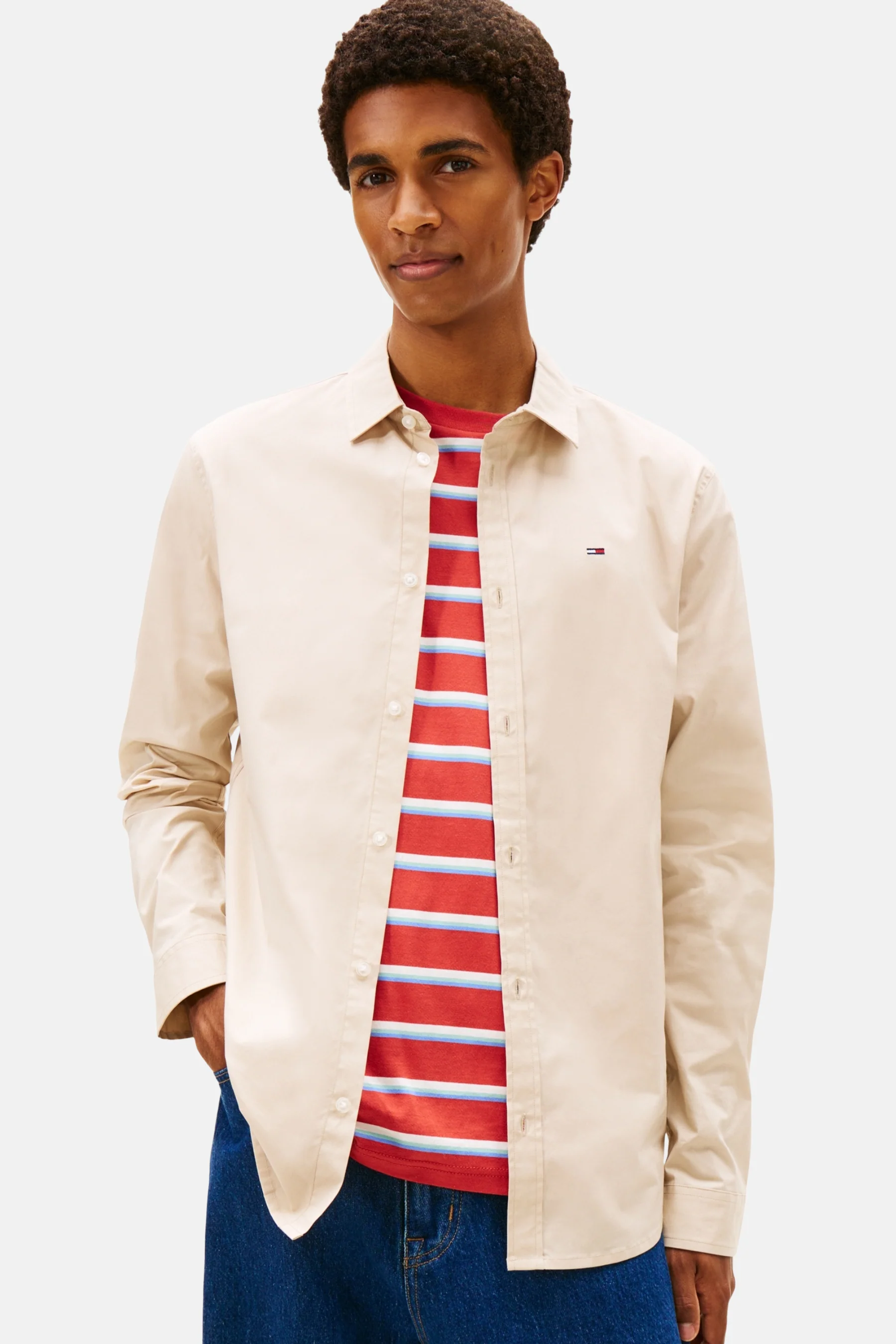 Hemd met lange mouwen - beige