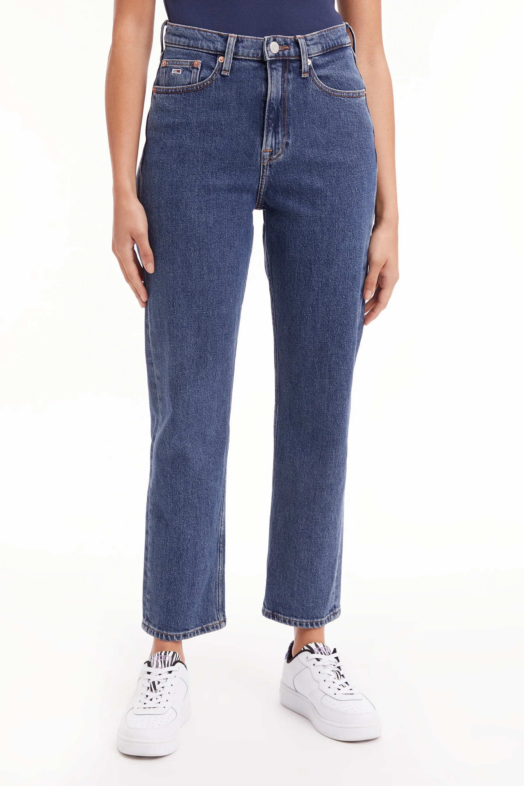 Straight jeans - mid blue denim