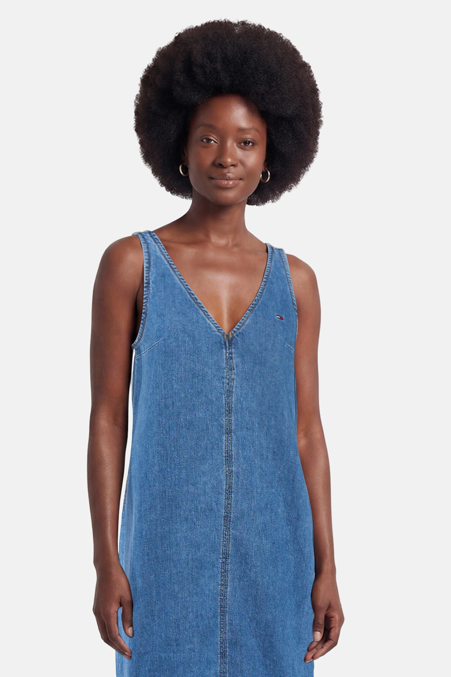 Kleedje met korte mouwen - mid blue denim