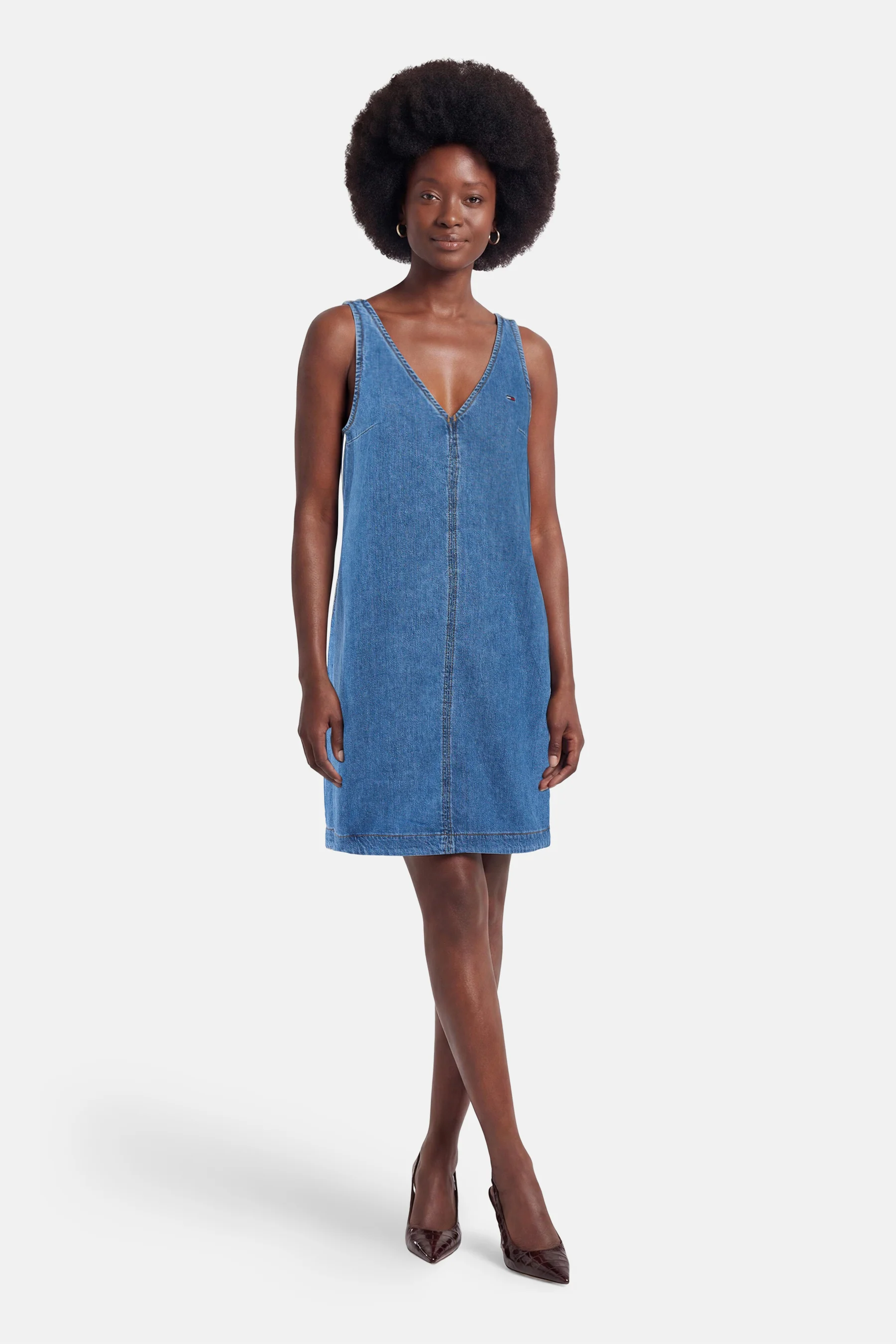 Kleedje met korte mouwen - mid blue denim - Image 2