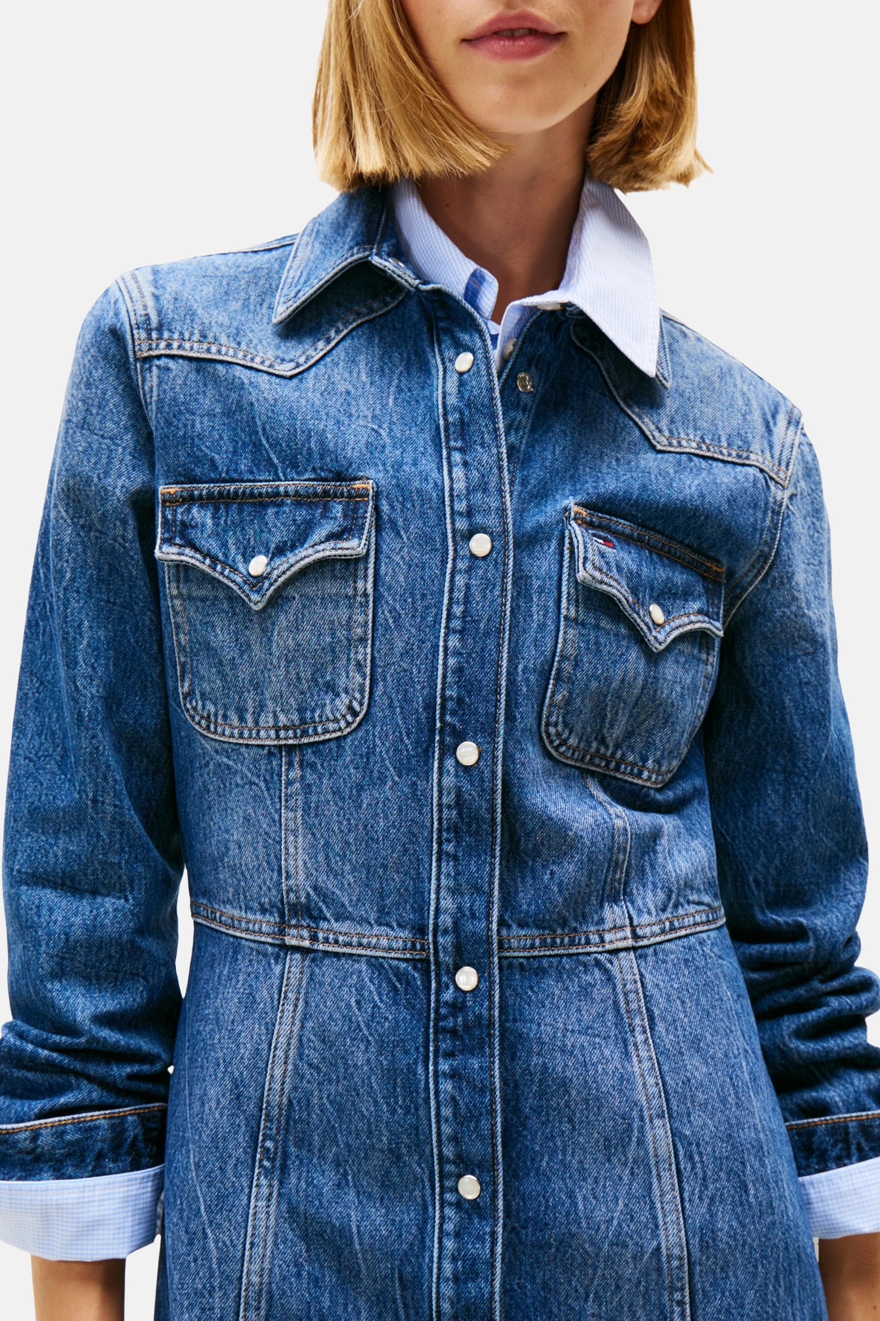 Kleedje met lange mouwen - dark blue denim - Image 2