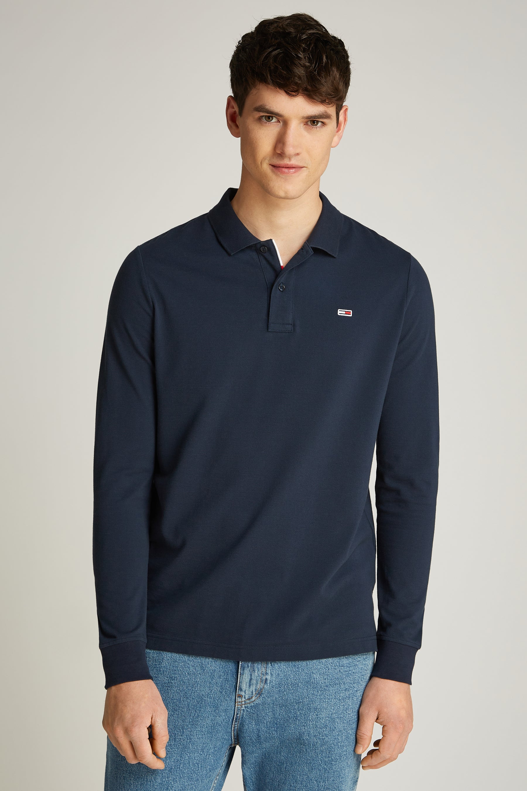 Polo met lange mouwen - blauw