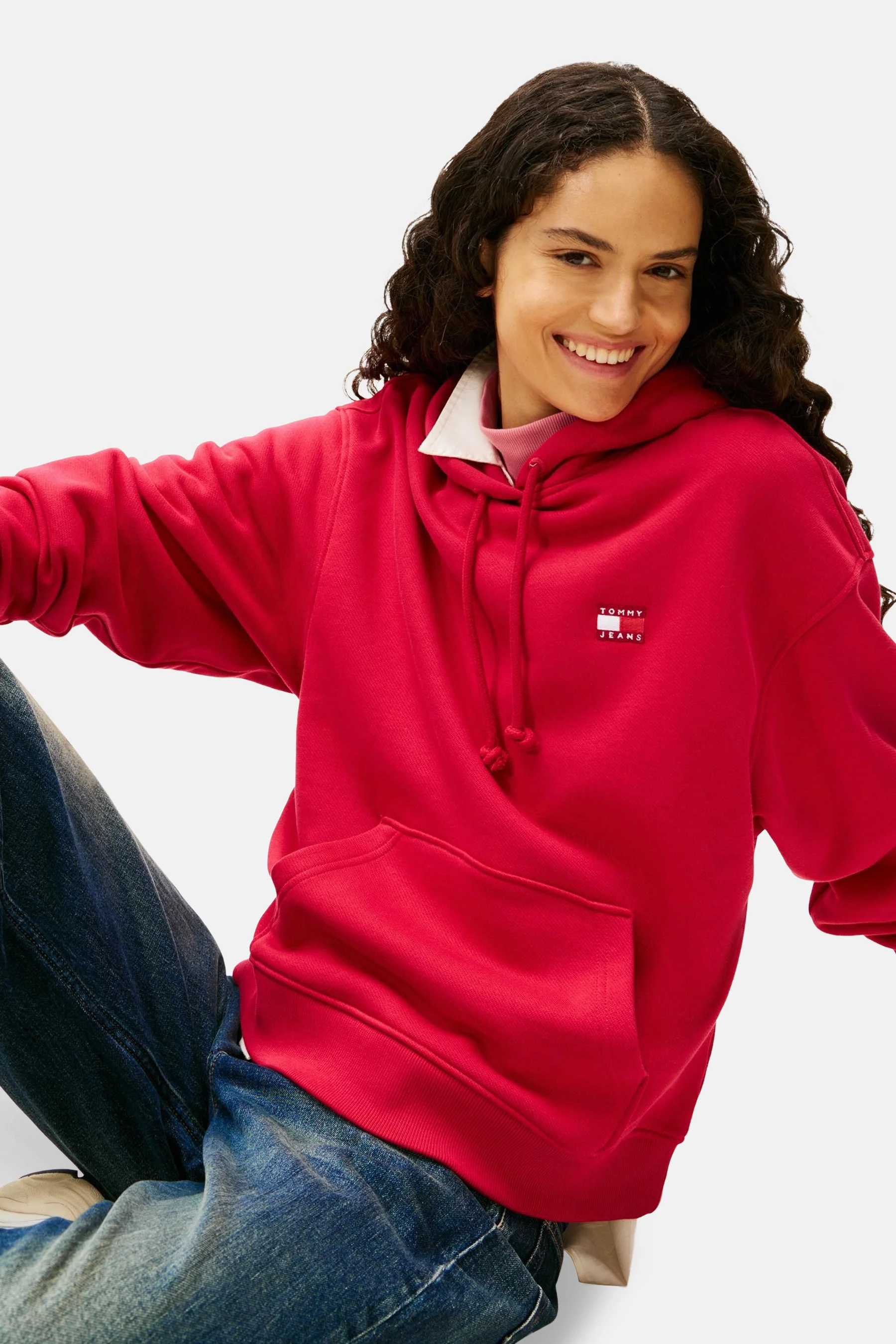 Sweater met kap - rood - Image 5