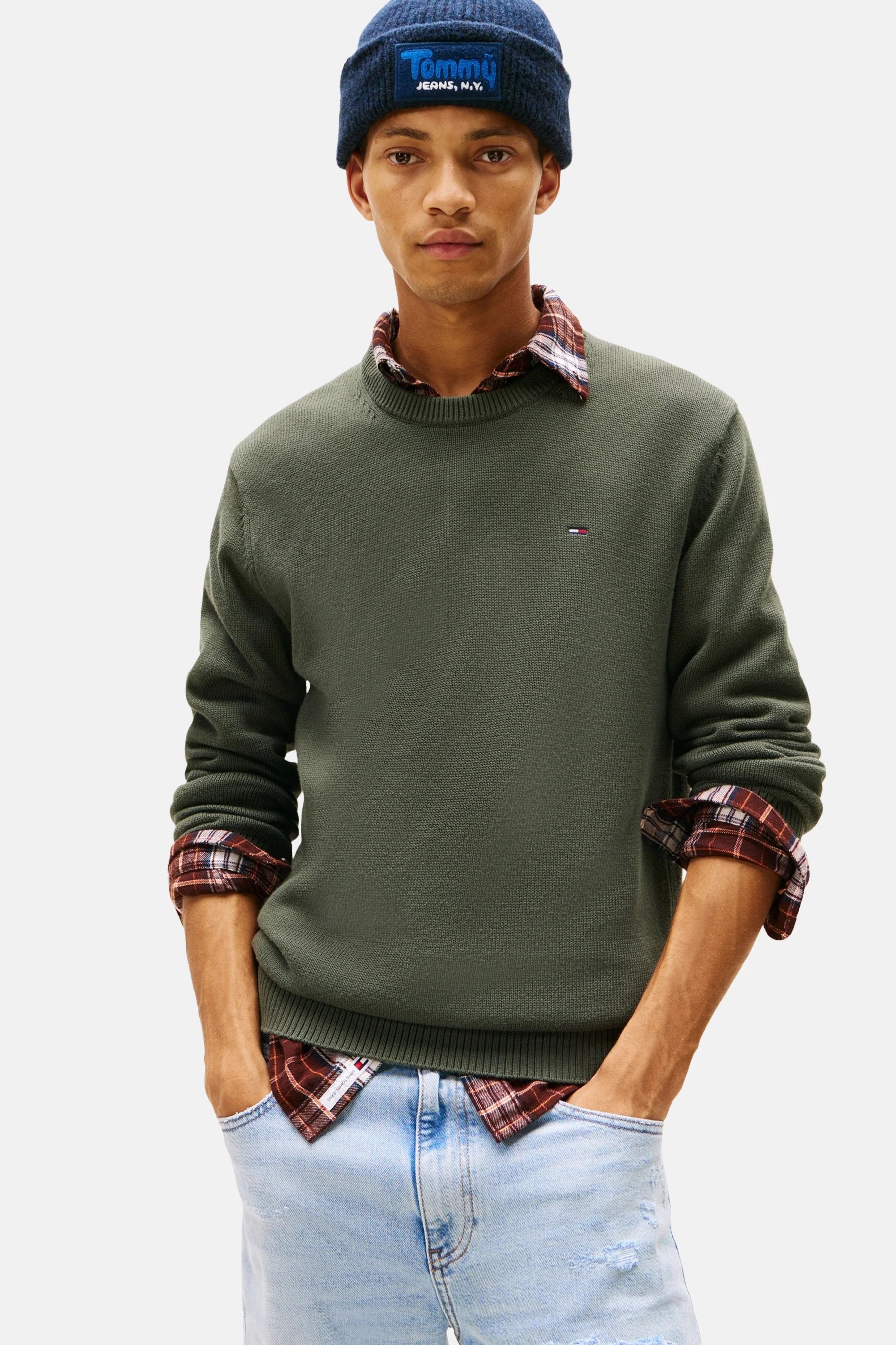 Pull met ronde hals - groen