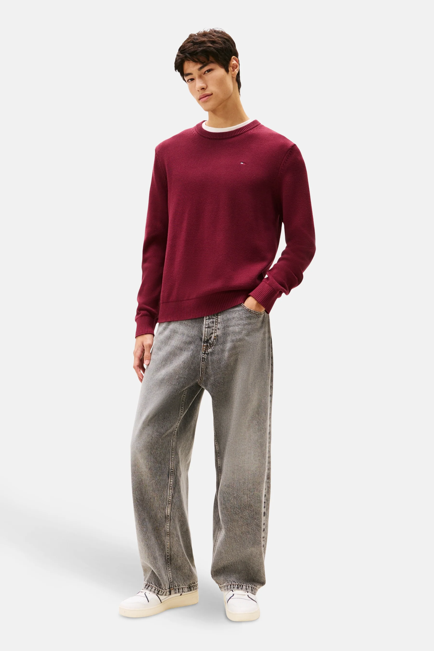 Pull met ronde hals - Bordeaux - Image 2