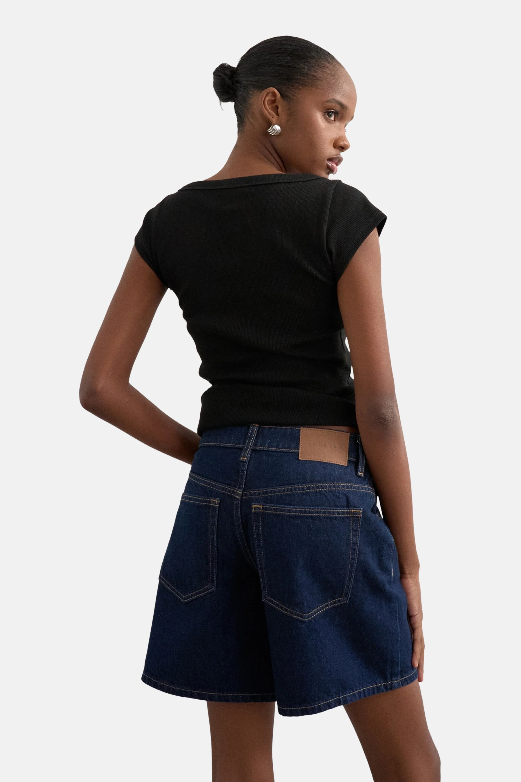 Short - dark blue denim - Image 3