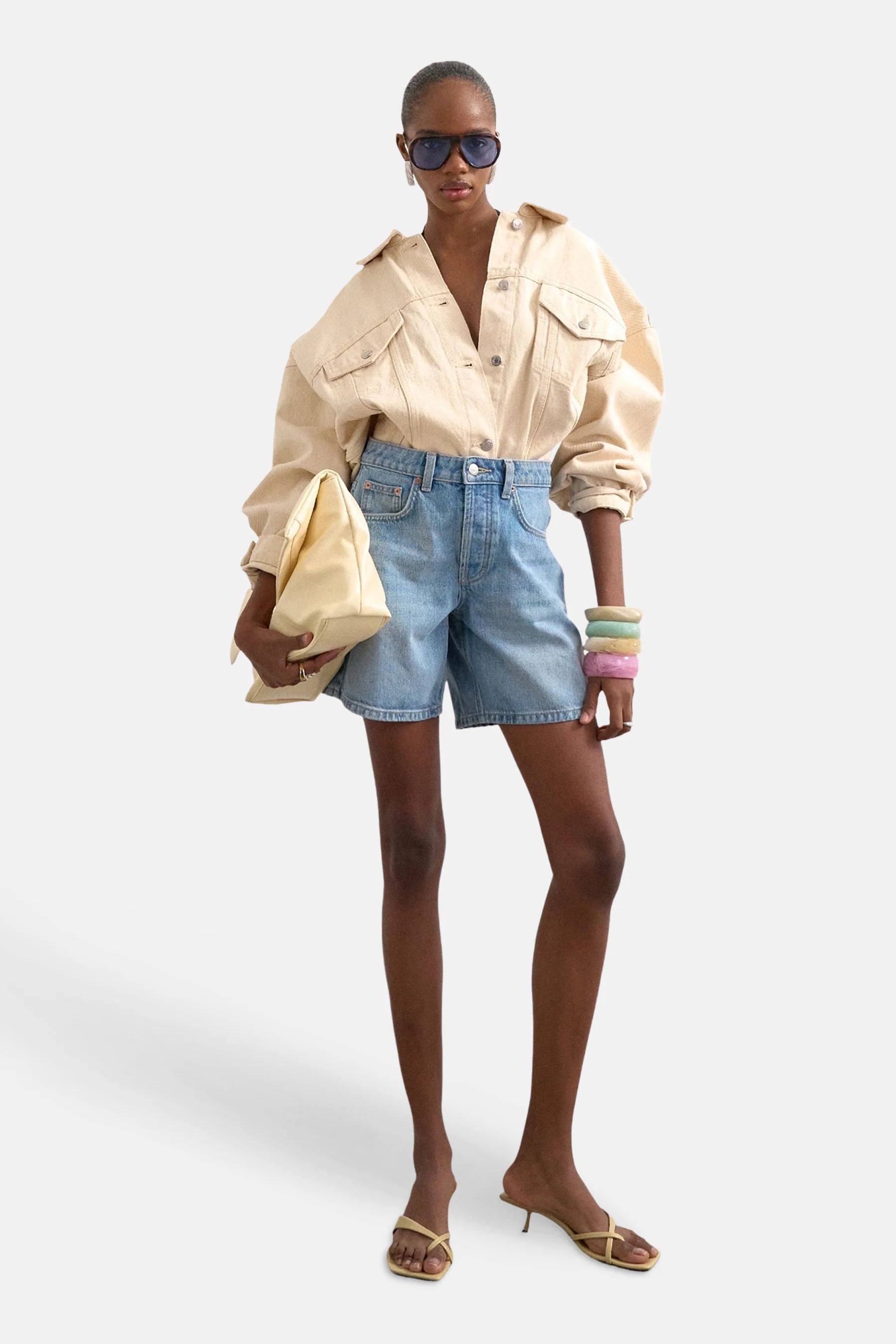 Short - light blue denim - Image 2