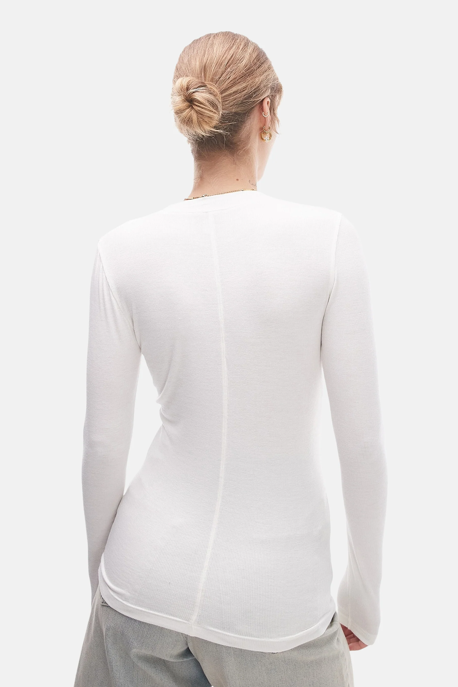 T-shirt met lange mouwen - Wit - Image 5