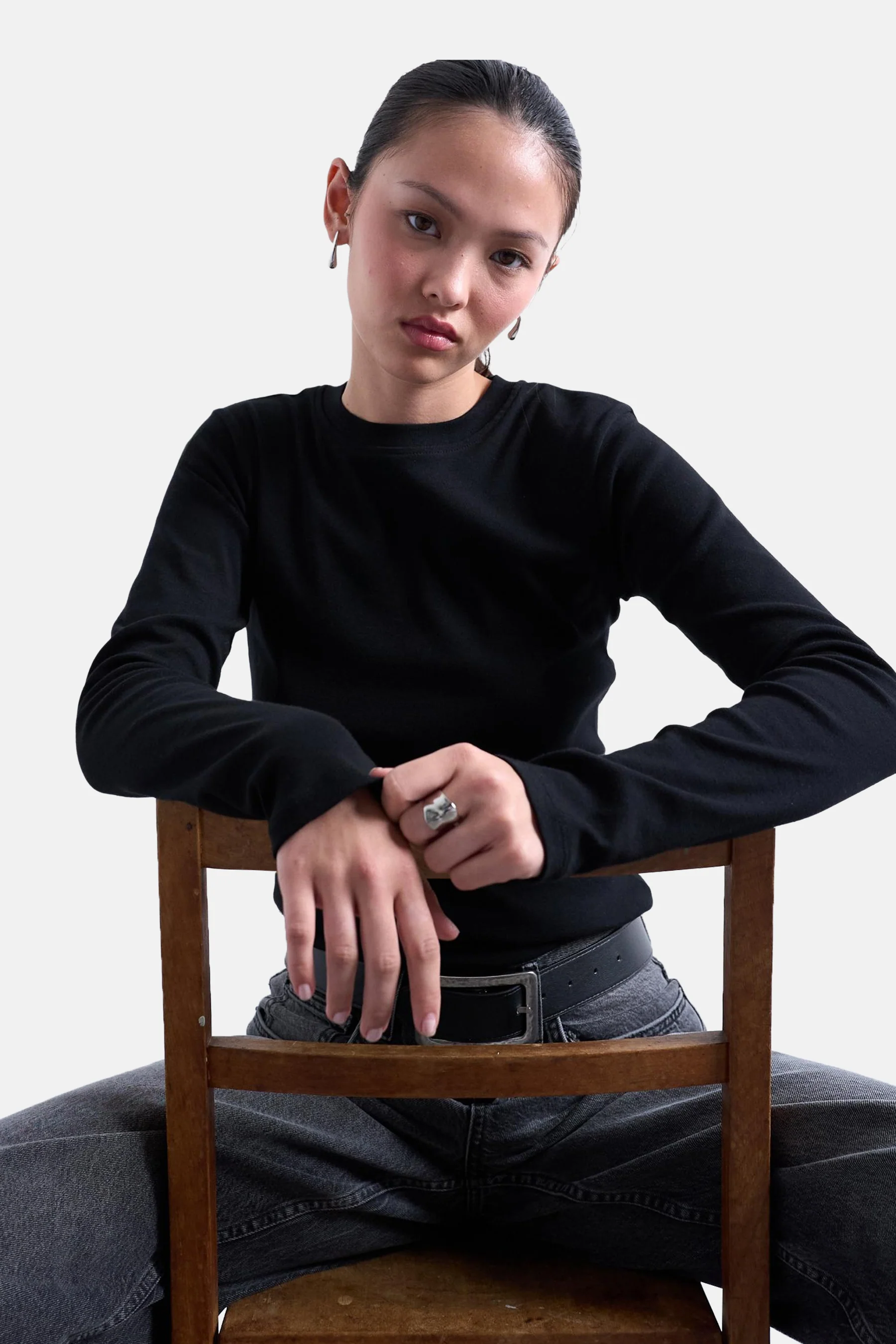 T-shirt met lange mouwen - zwart - Image 2