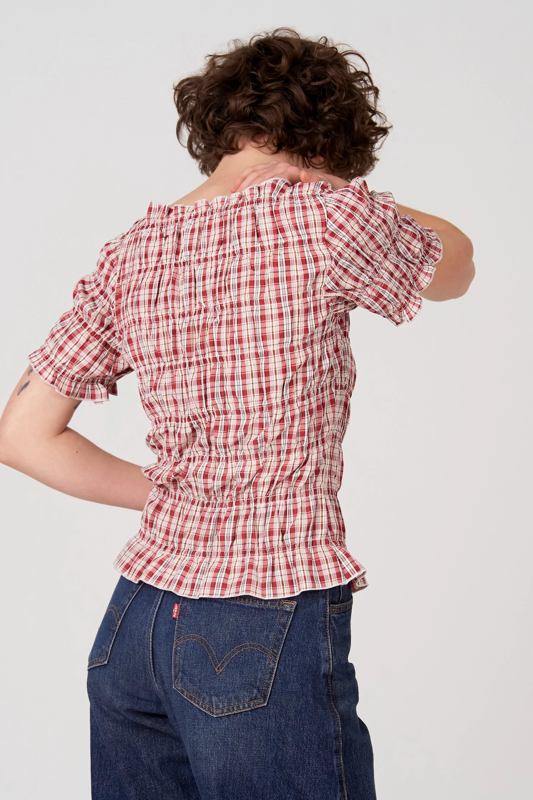 Blouse met korte mouwen - rood - Image 5