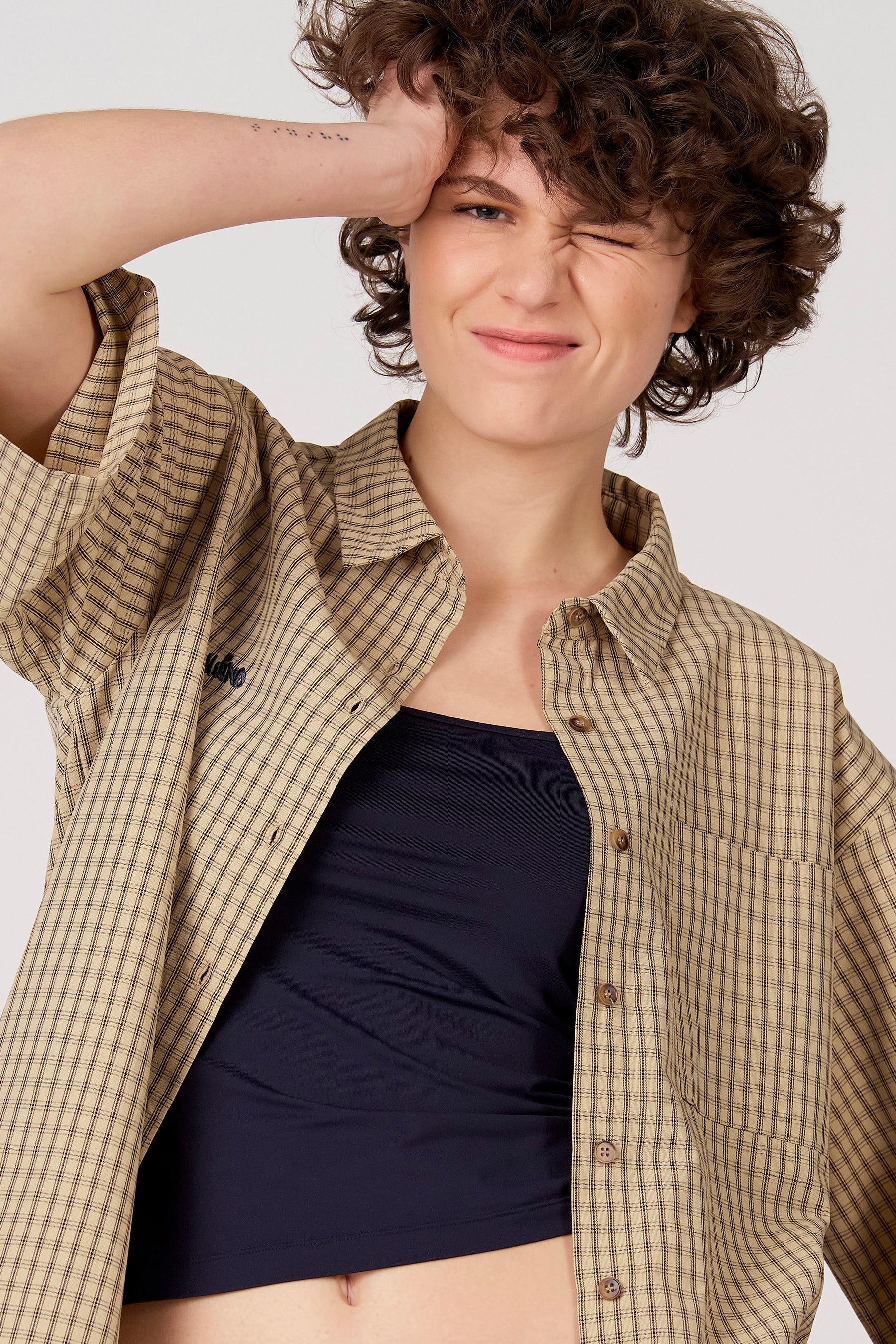 Hemd met korte mouwen - beige - Image 5