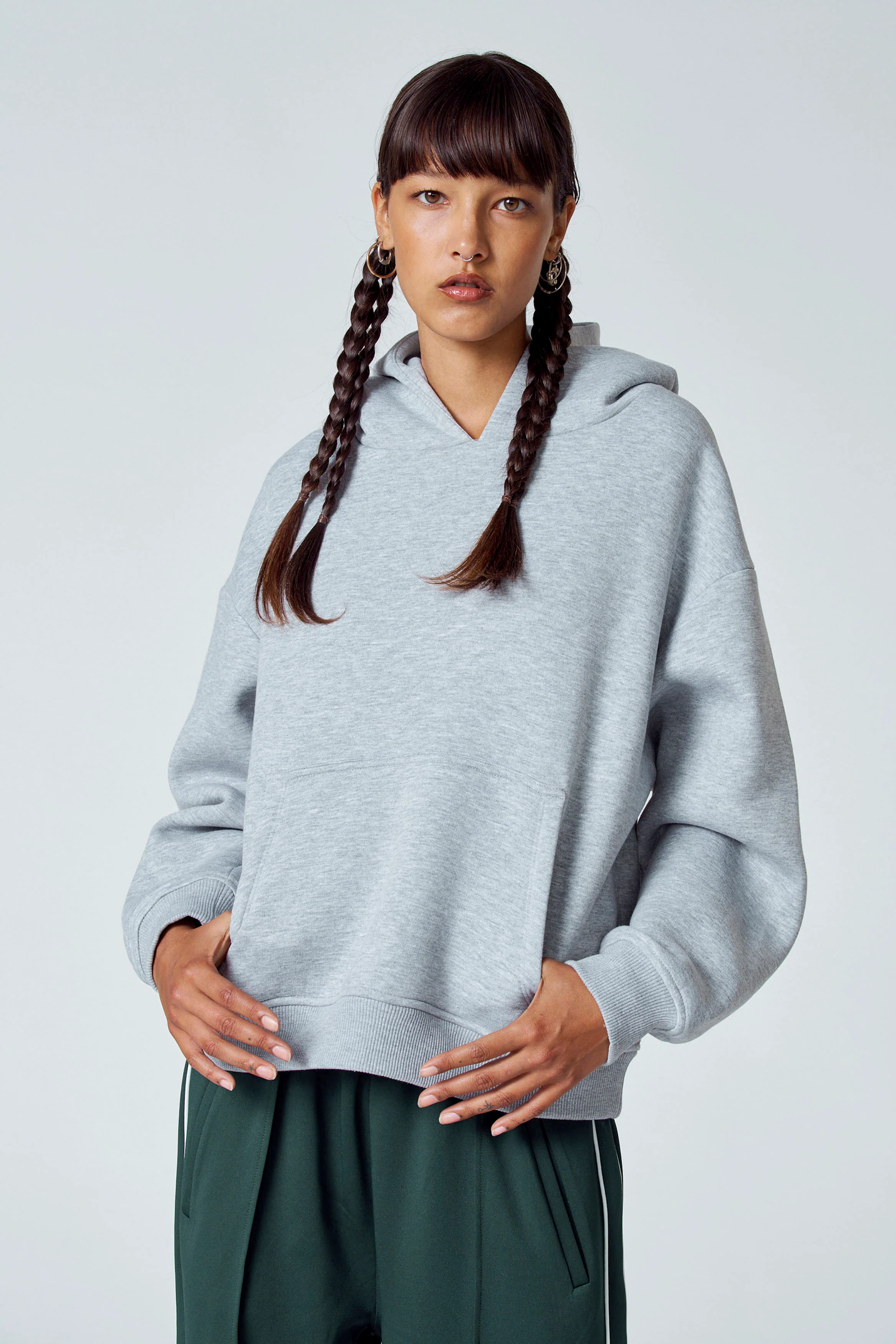 Sweater met kap - grijs - Image 4