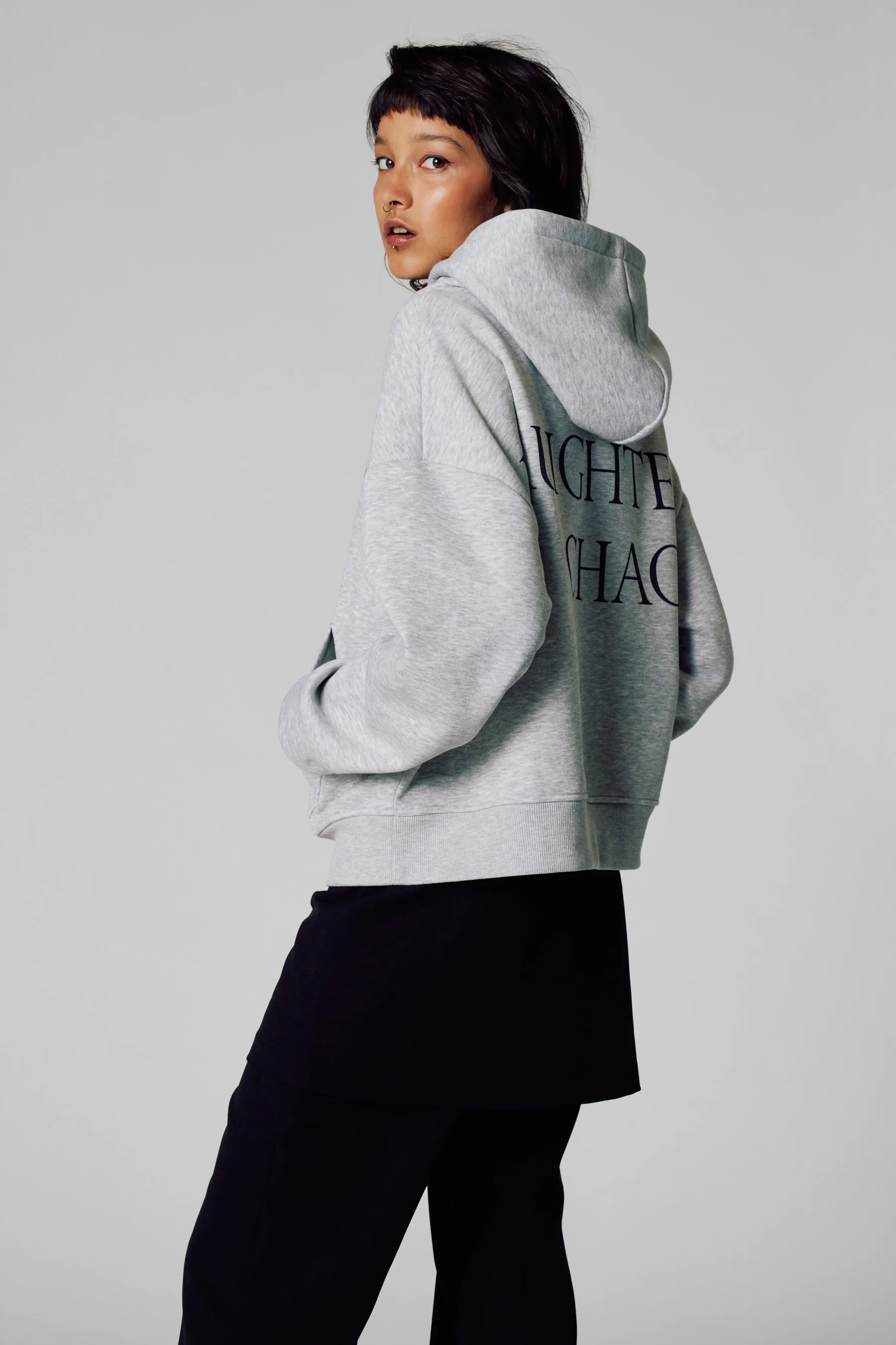 Sweater met kap - grijs - Image 4