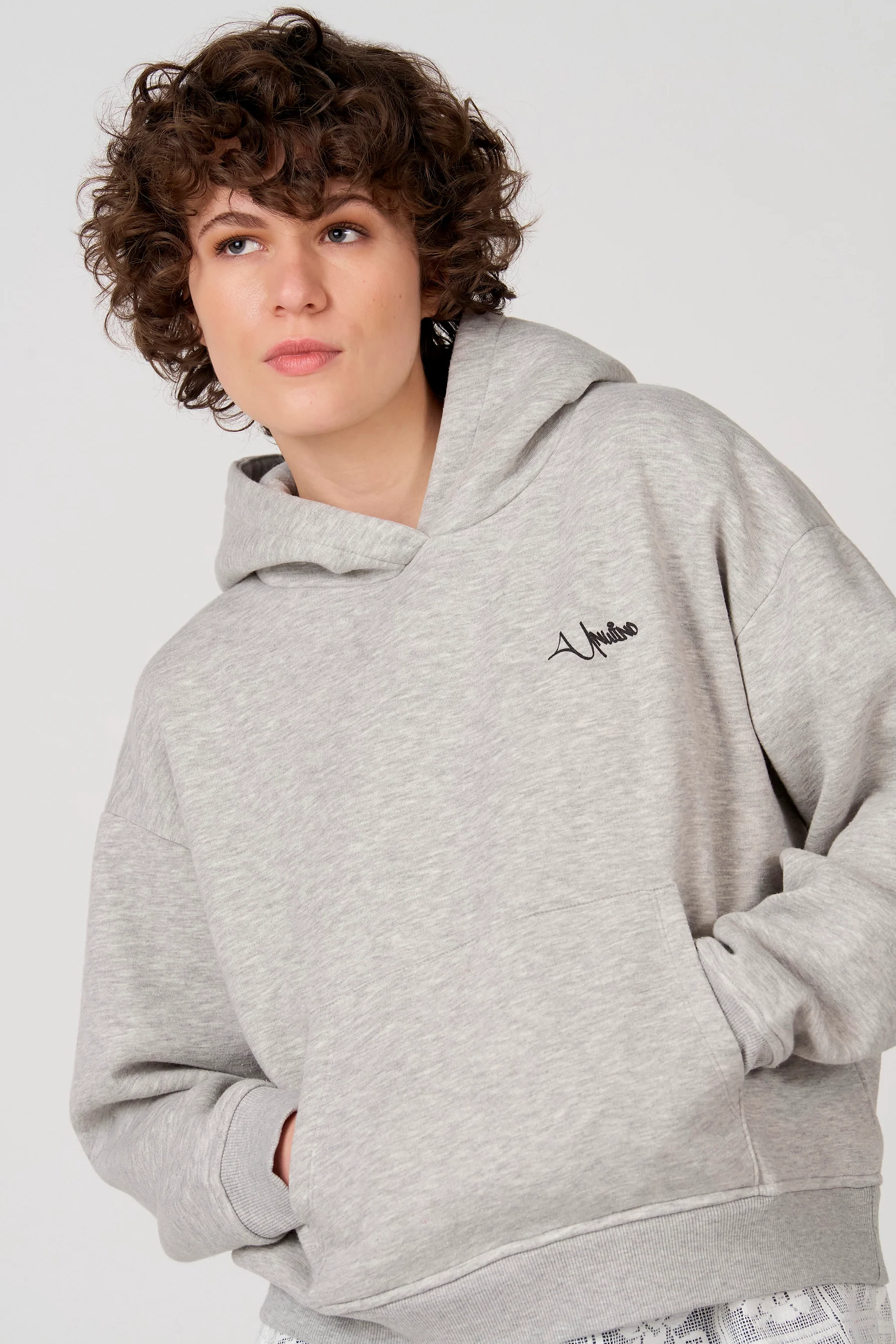 Sweater met kap - grijs - Image 5