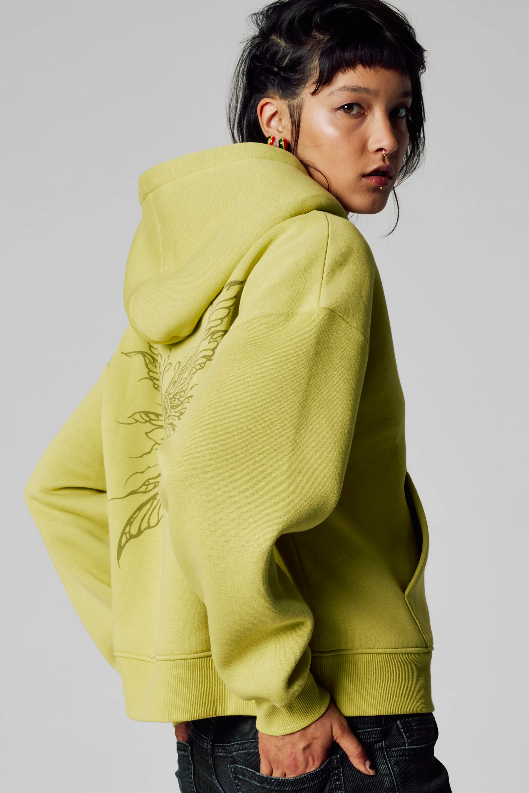 Sweater met kap - groen - Image 4