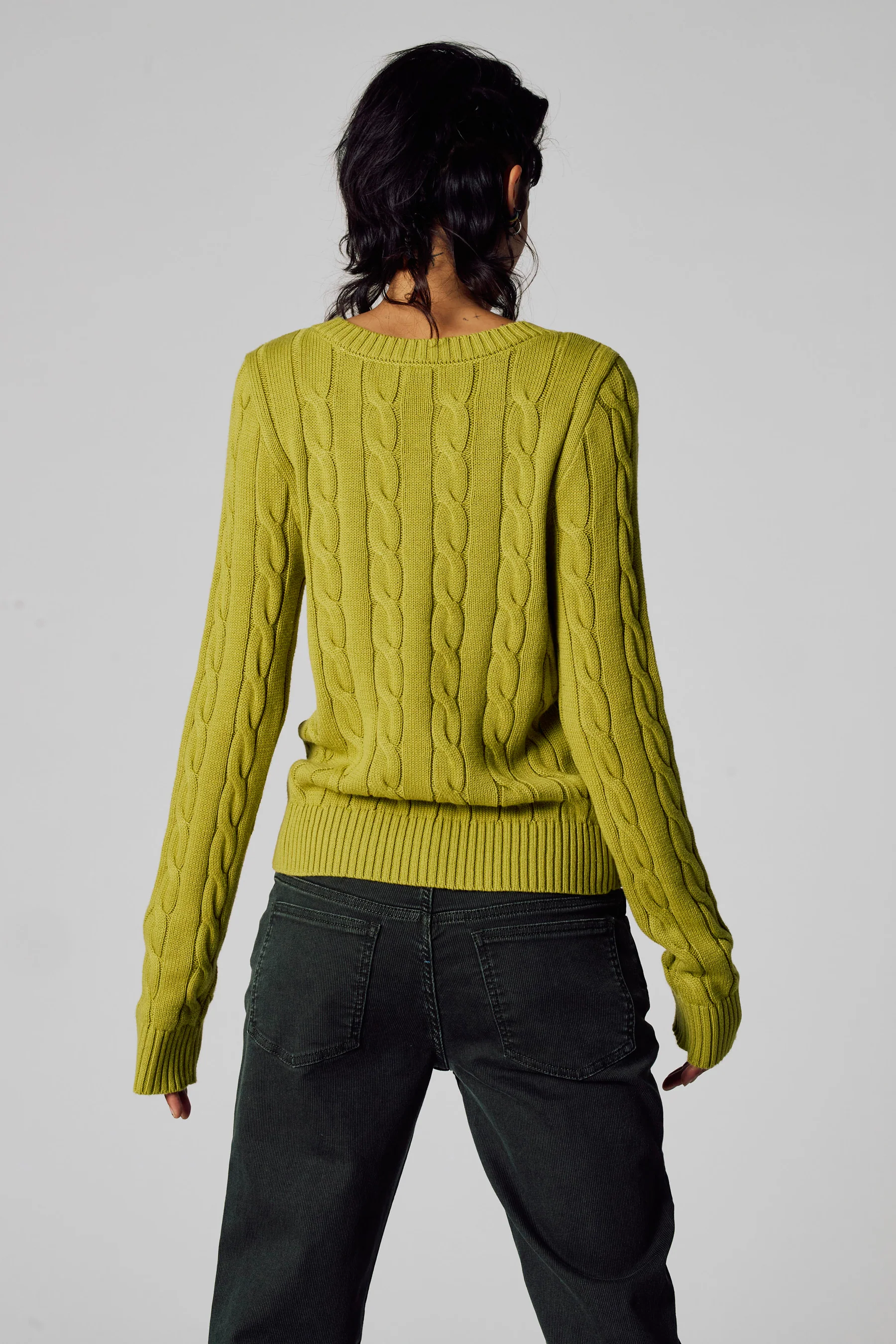 Pull met V-hals - groen - Image 3