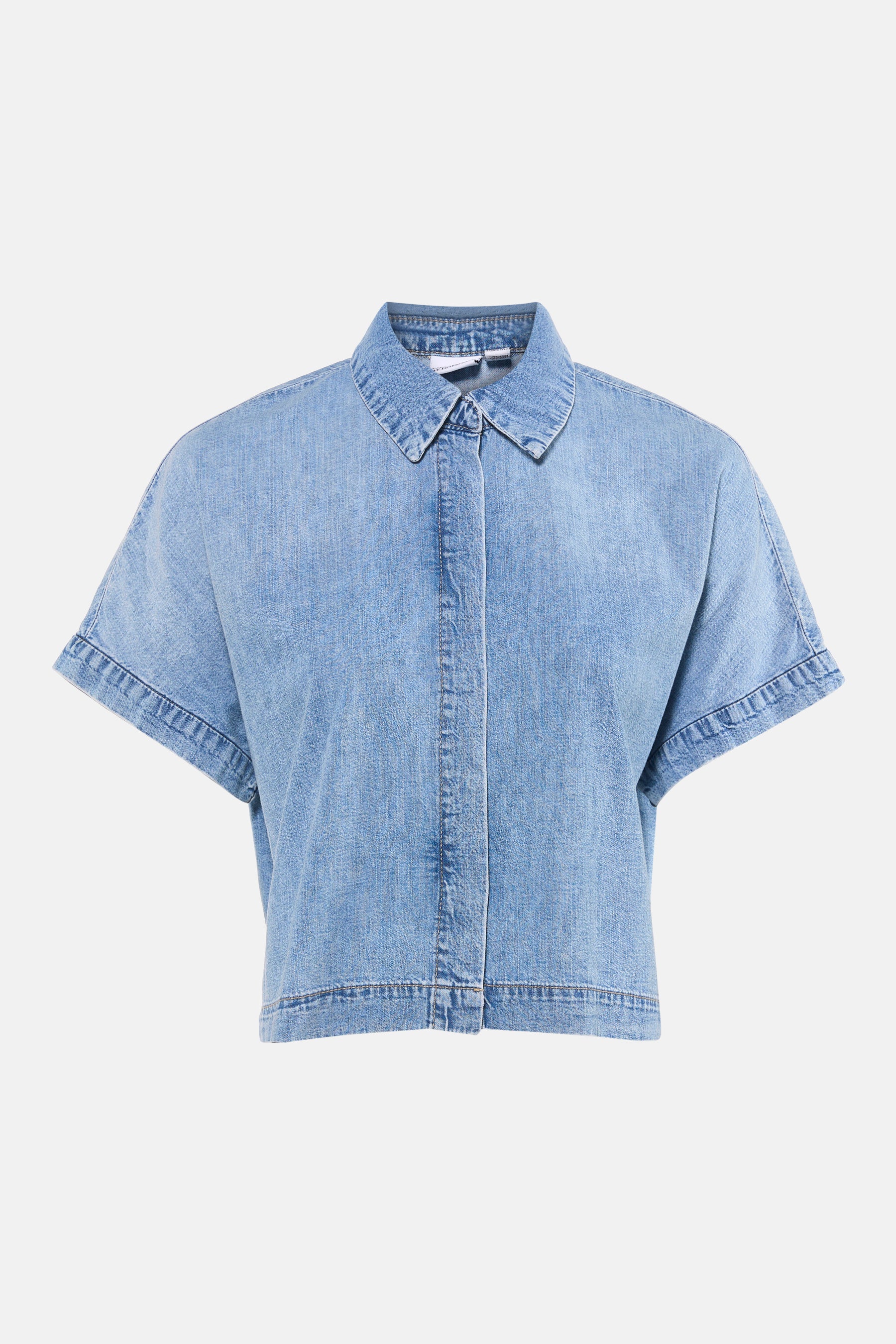 Blouse met korte mouwen - Light blue denim - Image 4