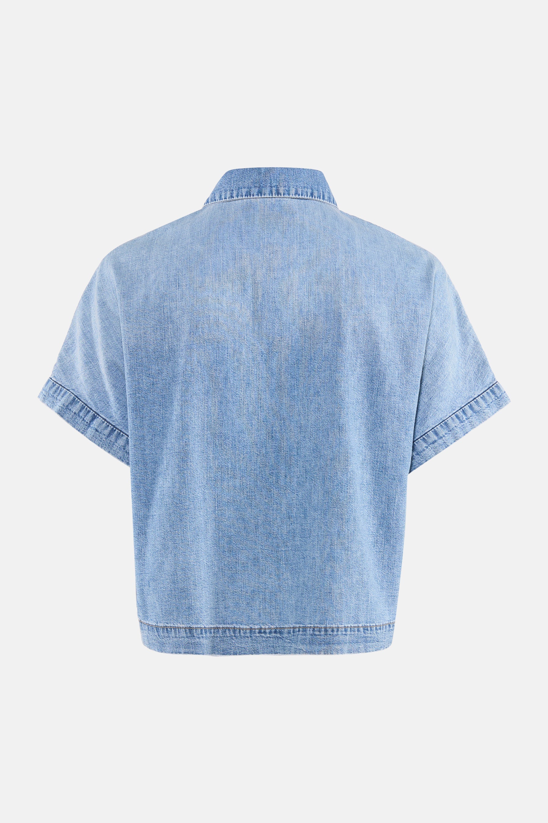 Blouse met korte mouwen - Light blue denim - Image 5
