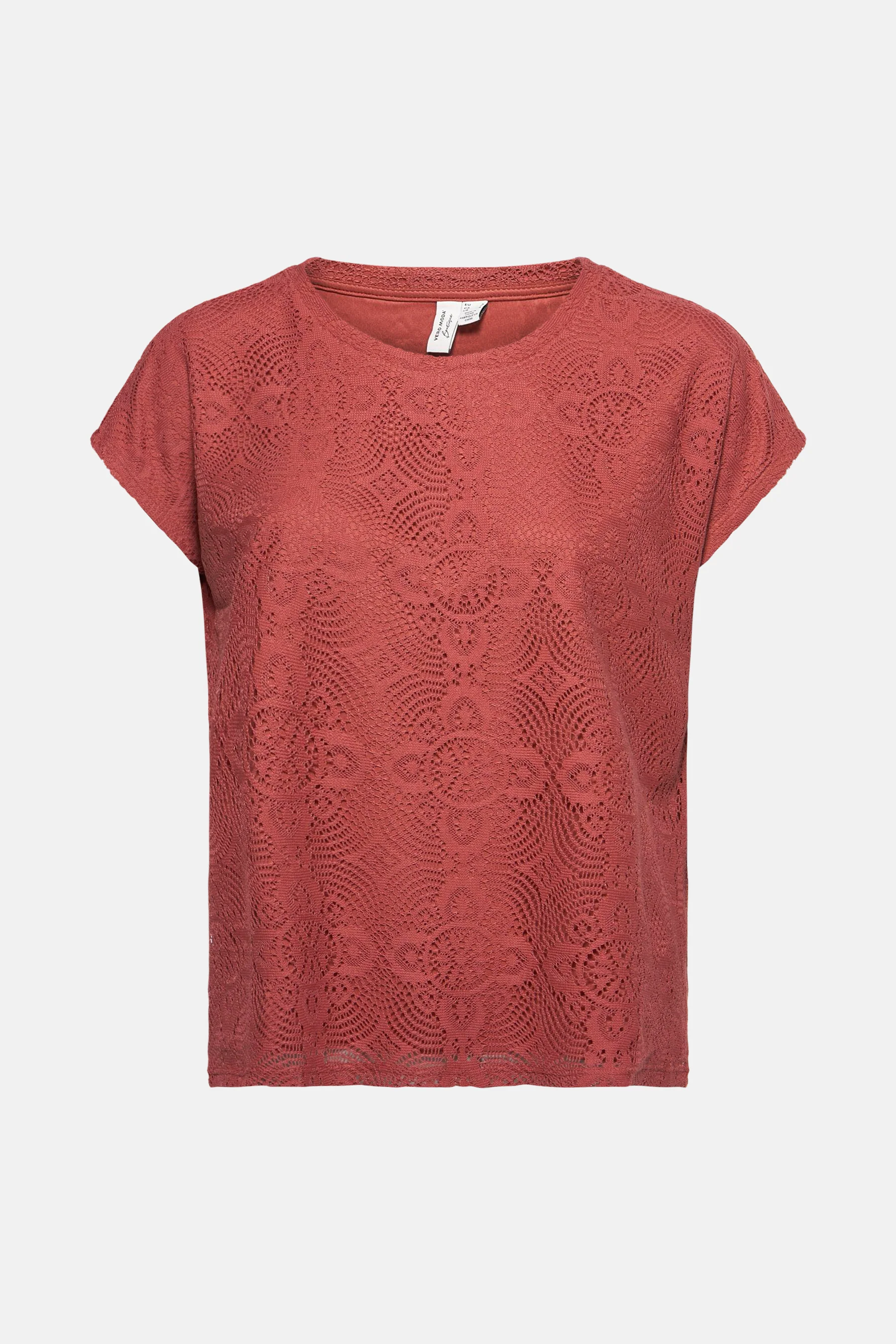 Blouse met korte mouwen - bruin