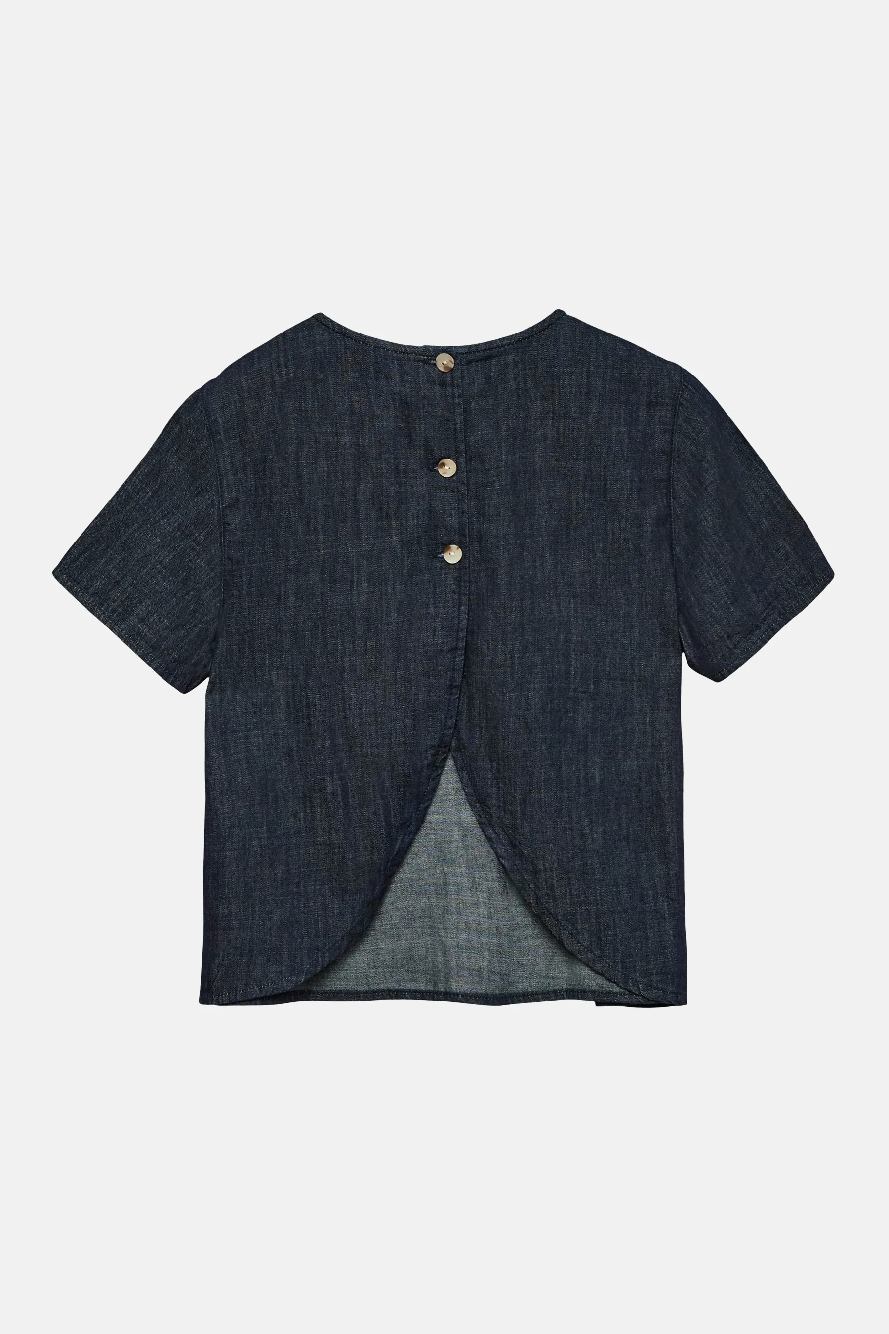 Blouse met korte mouwen - dark blue denim - Image 6