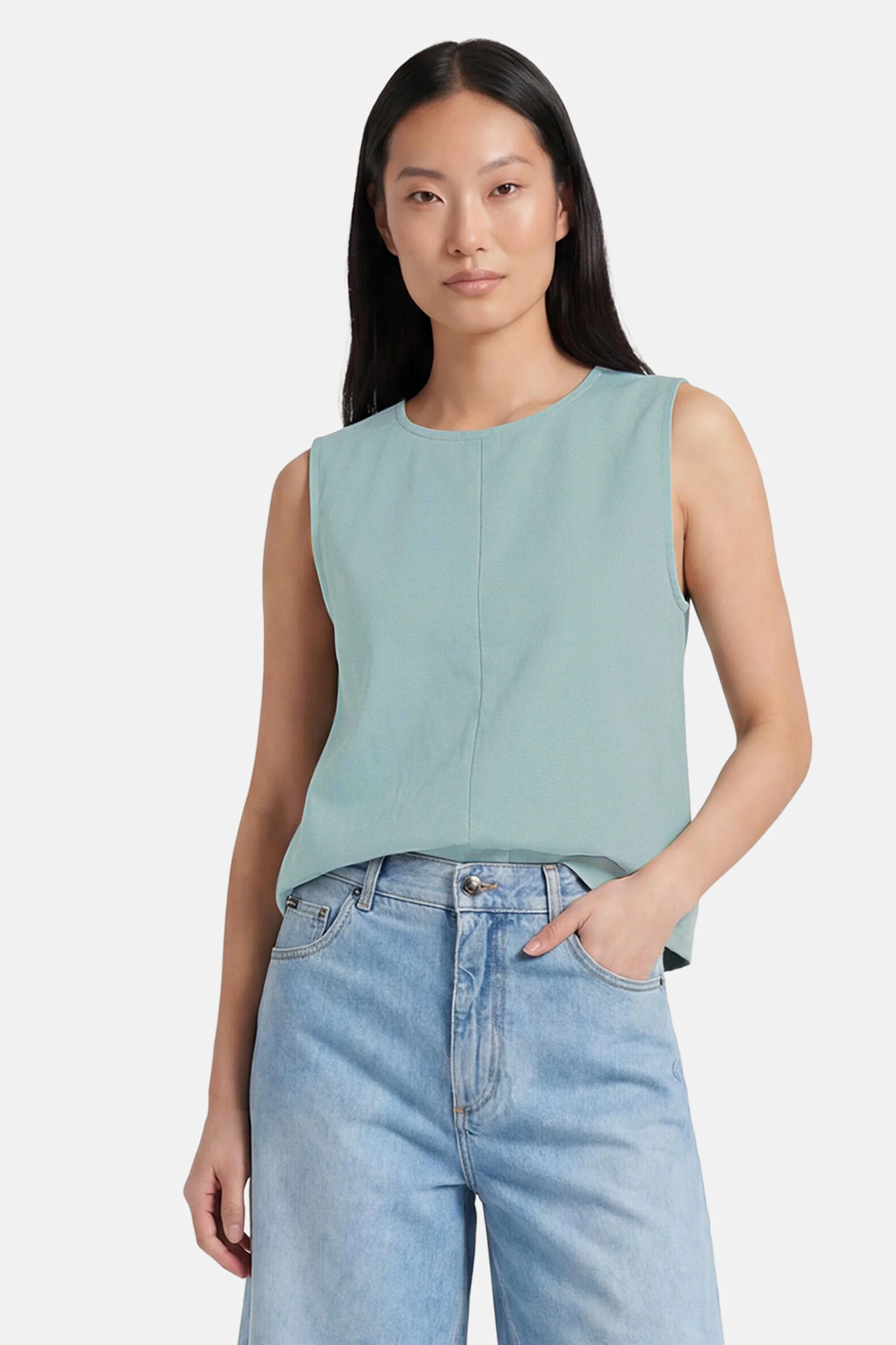 Blouse met korte mouwen - green