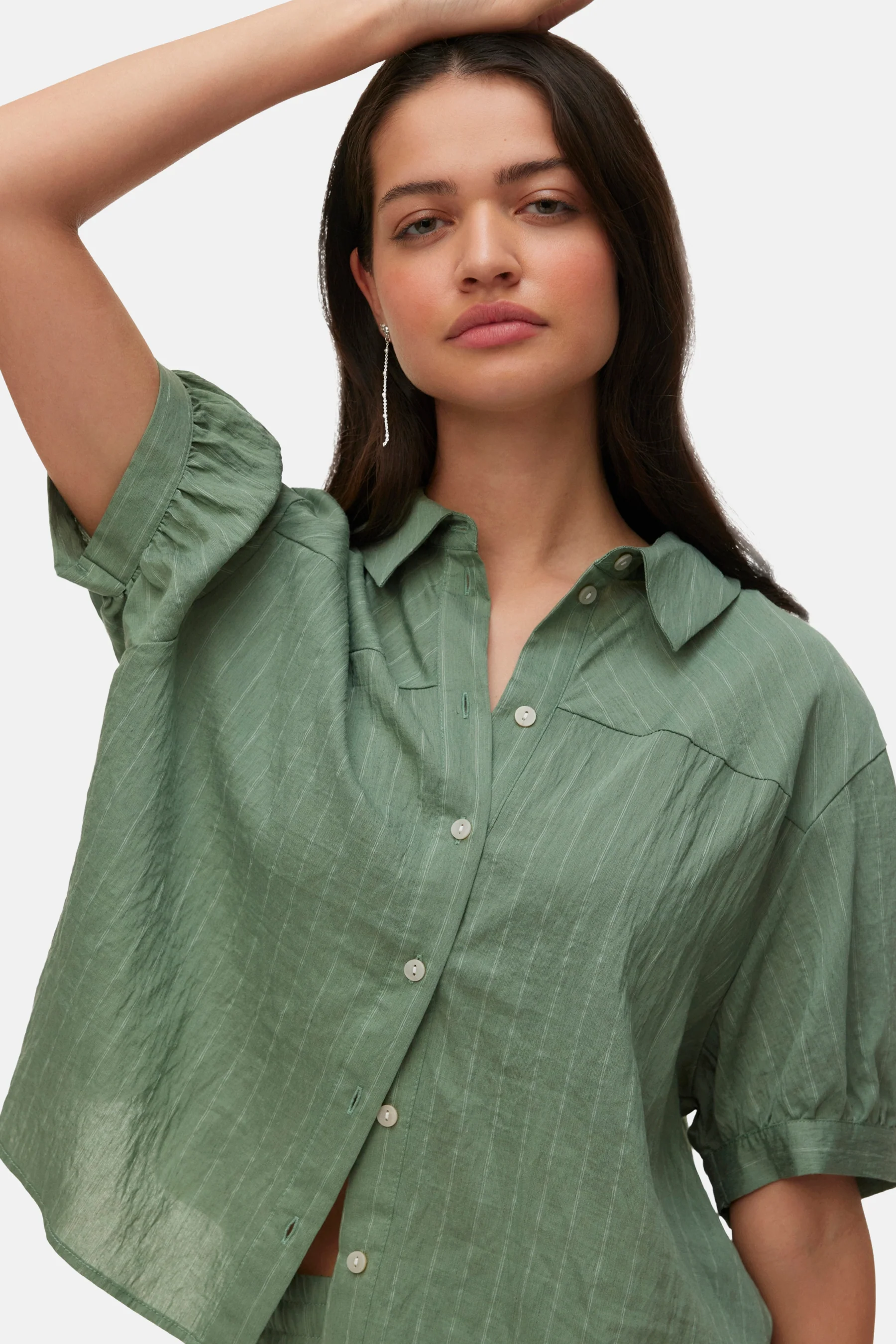 Blouse met korte mouwen - groen