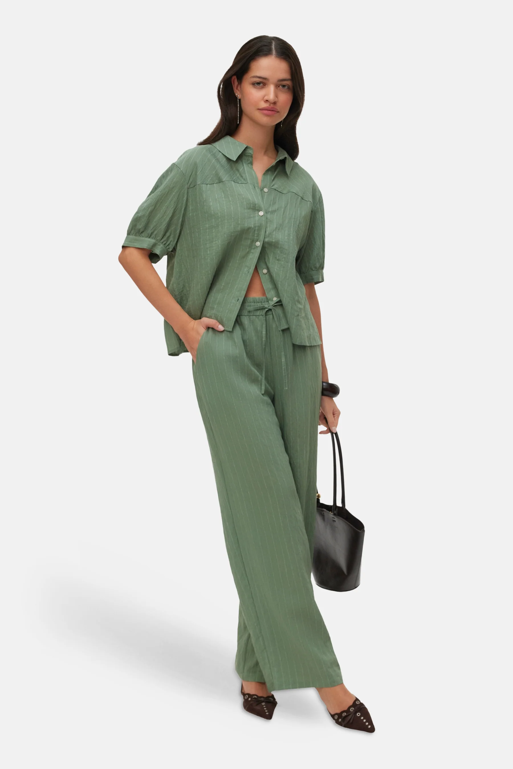 Blouse met korte mouwen - groen - Image 2
