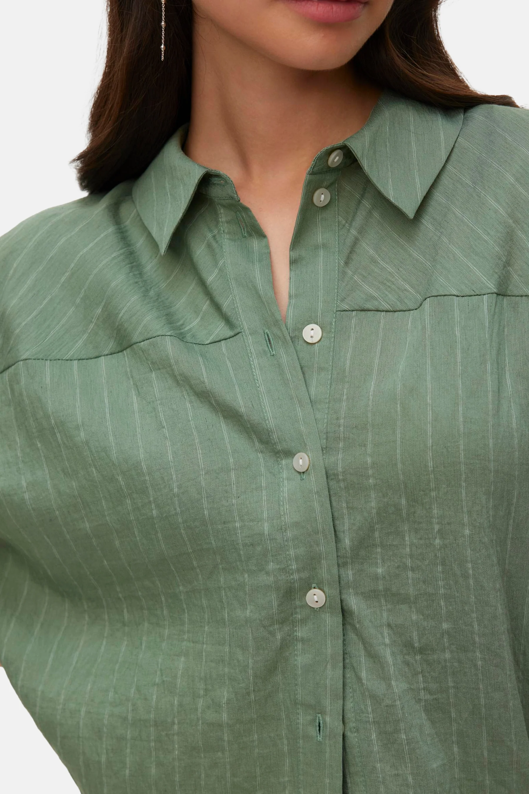 Blouse met korte mouwen - groen - Image 4