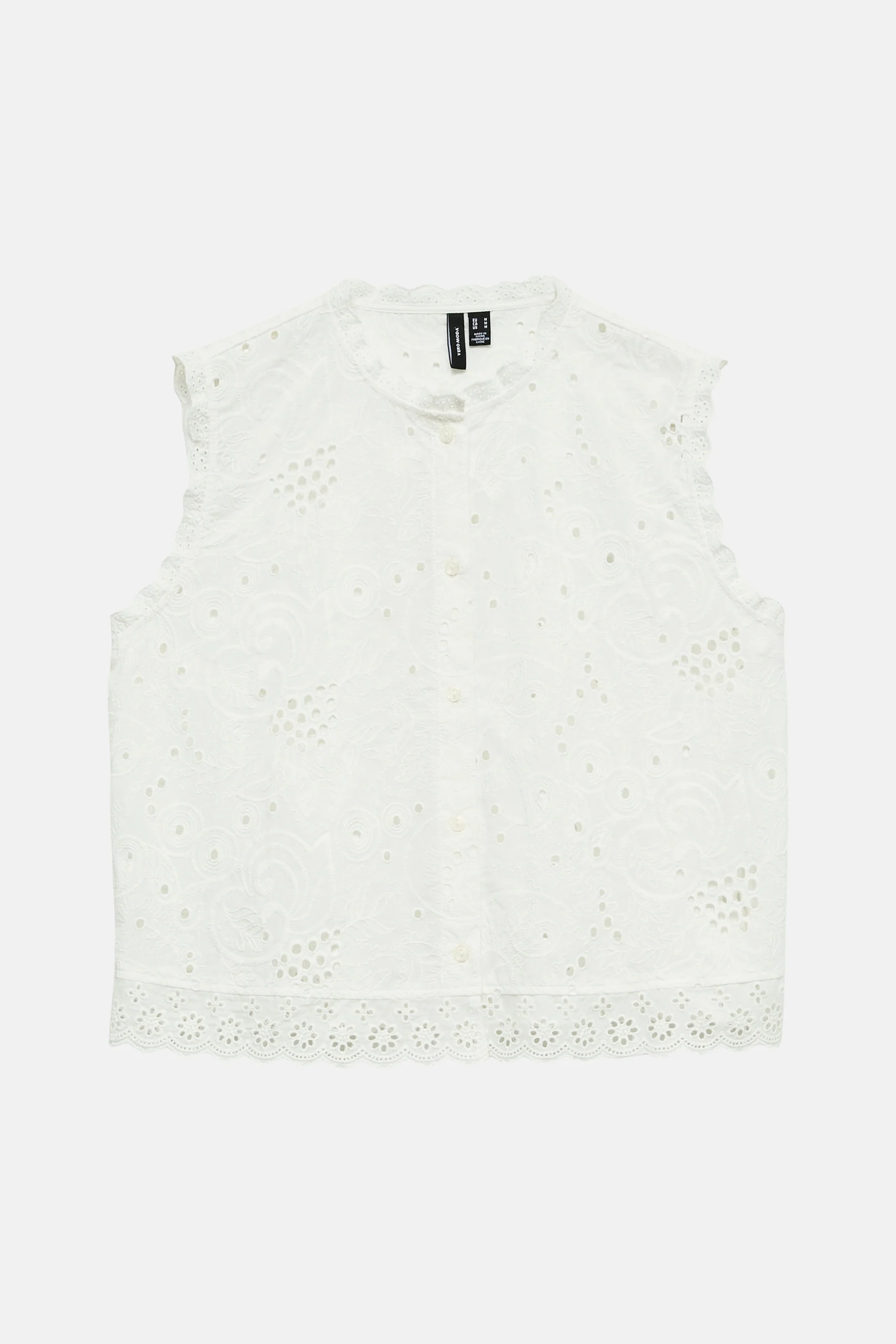 Blouse met korte mouwen - wit