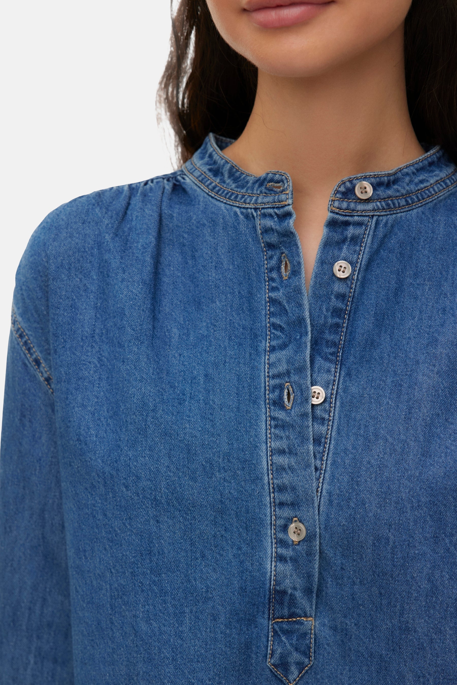 Blouse met lange mouwen - blauw - Image 4