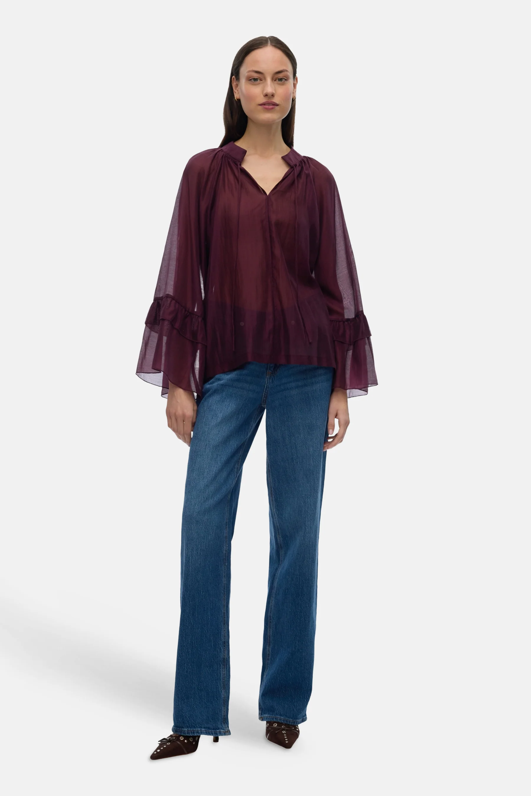 Blouse met lange mouwen - Bordeaux - Image 2