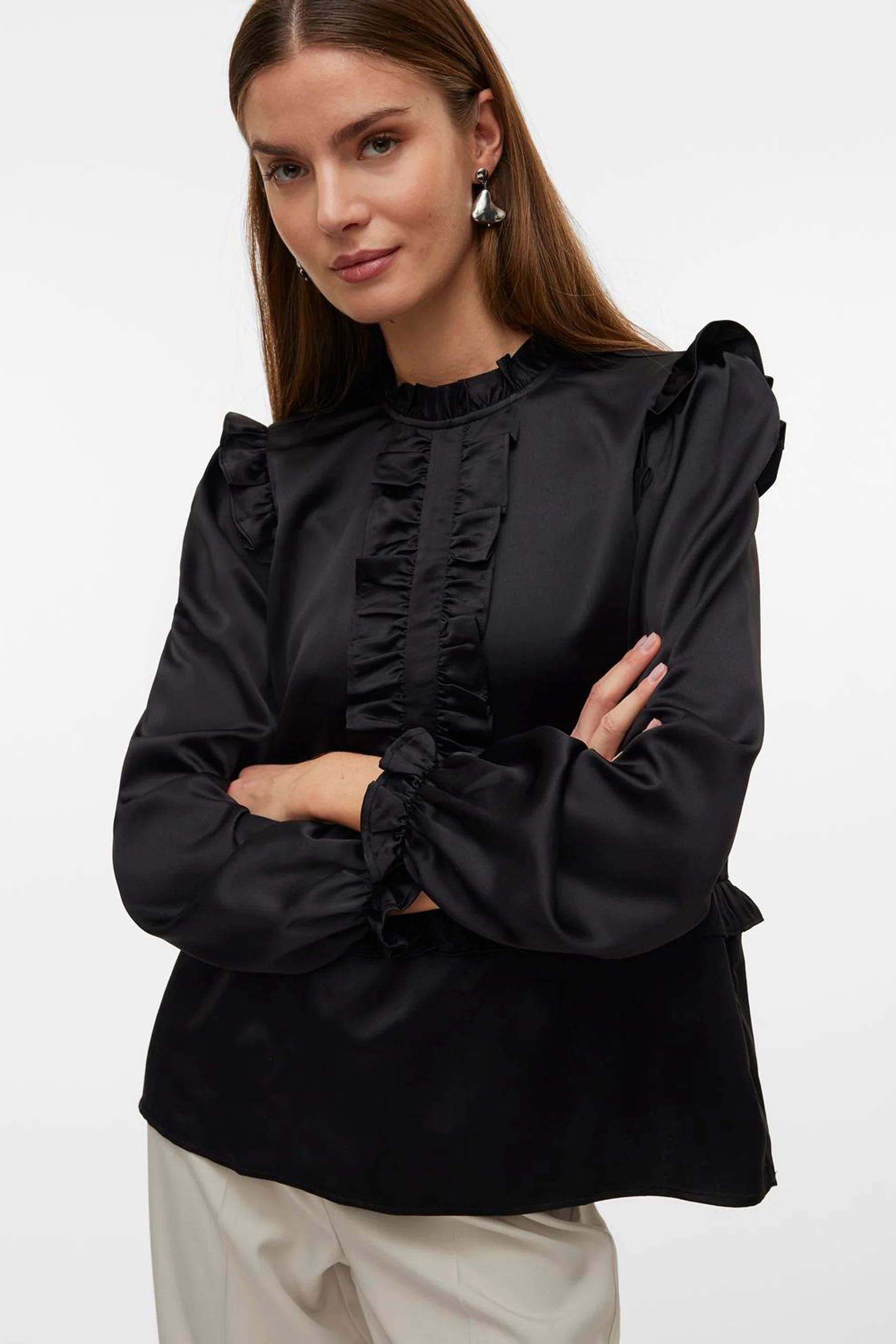 Blouse (lange mouwen) zwart - VERO MODA® - Image 3