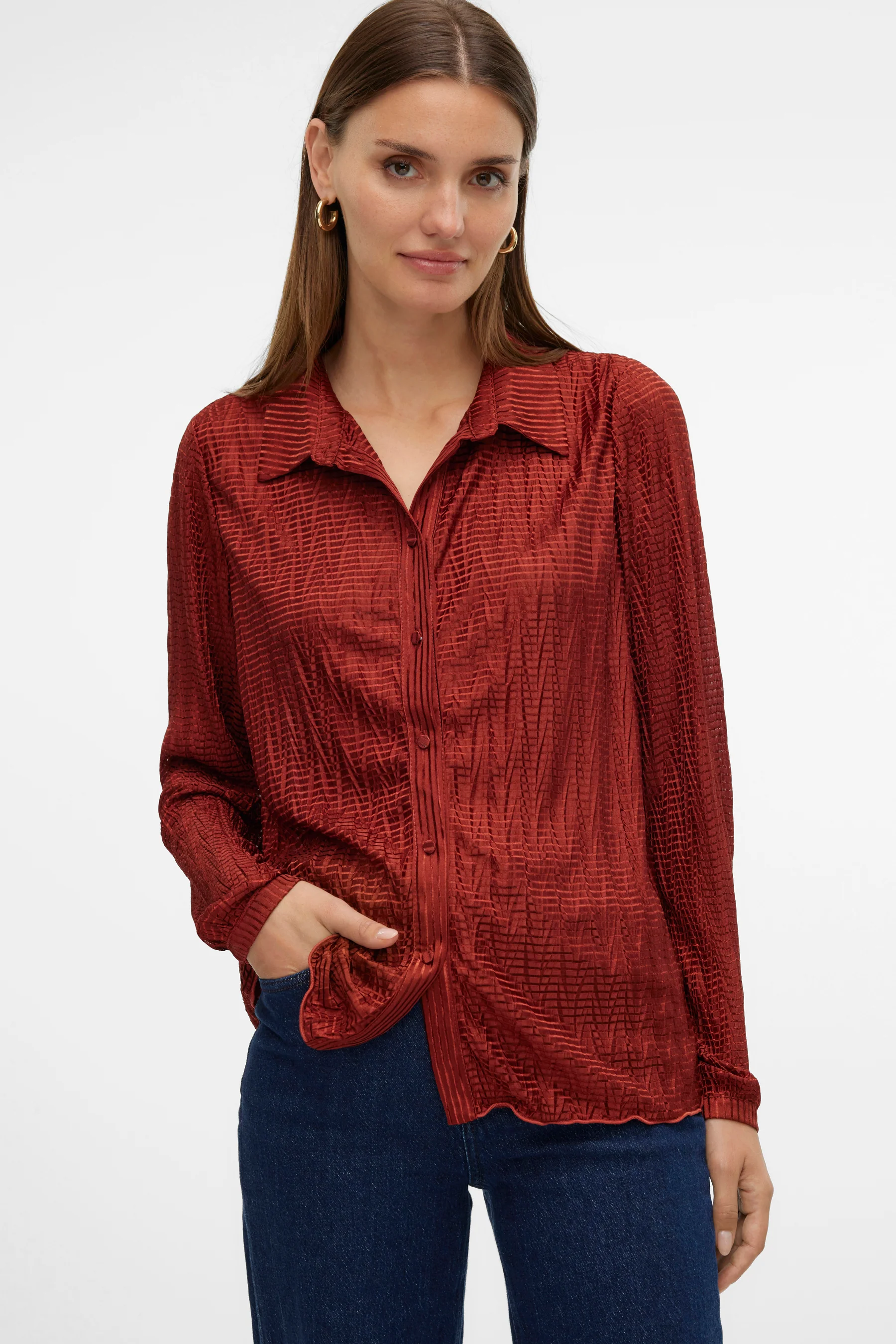 Hemd met lange mouwen - rood - Image 5