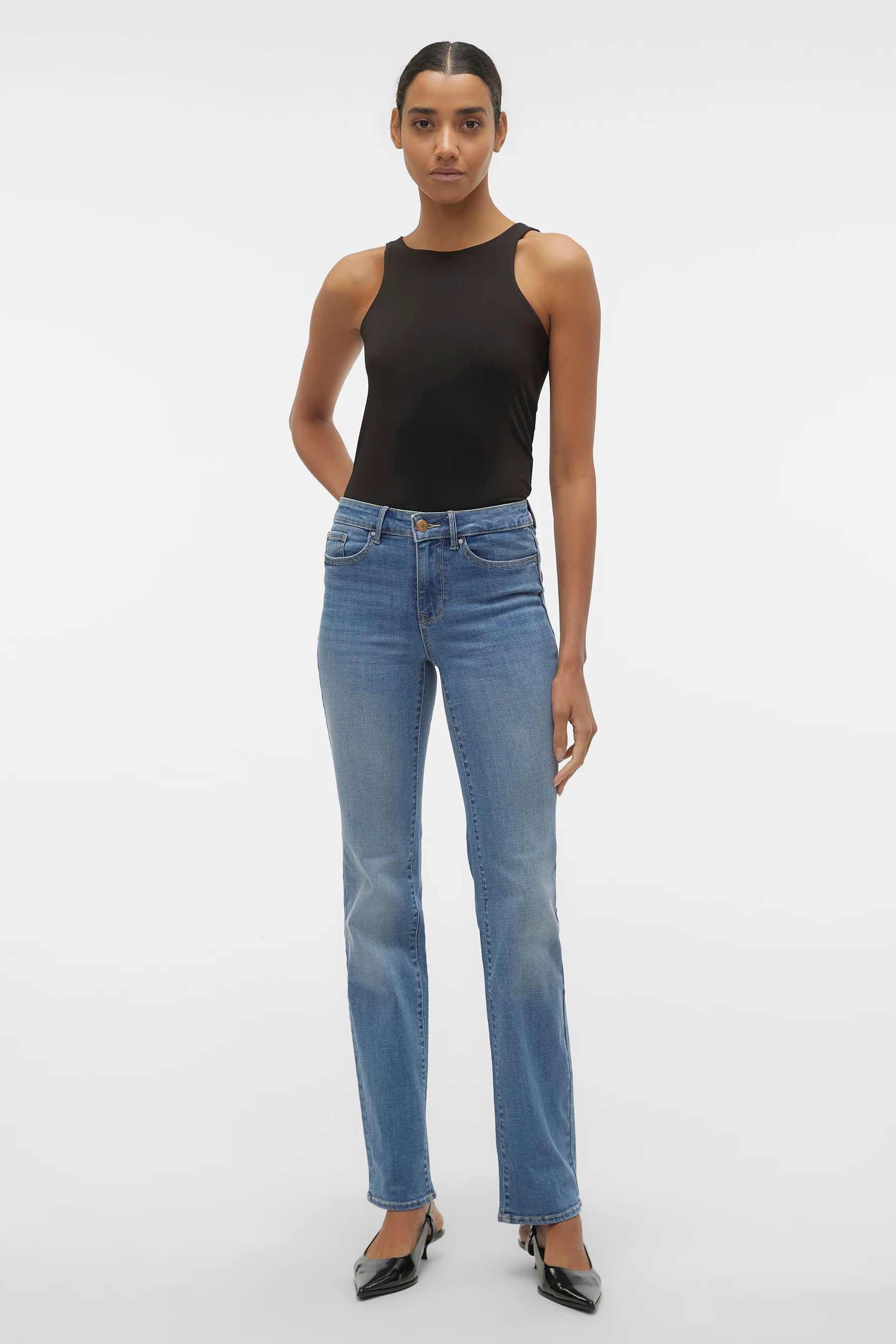 Straight jeans - mid blue denim - Image 5