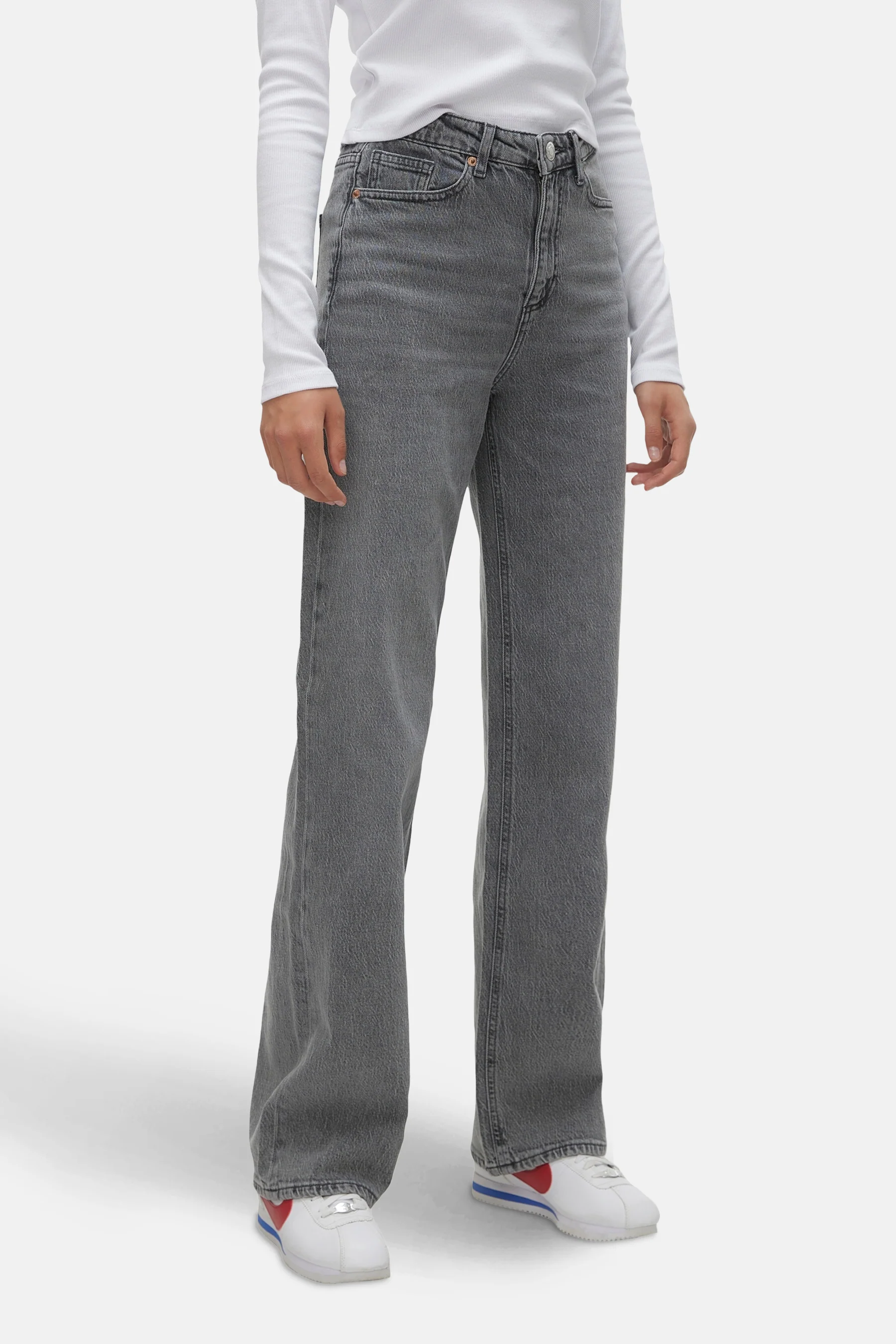TESSA WIDE - mid grey denim