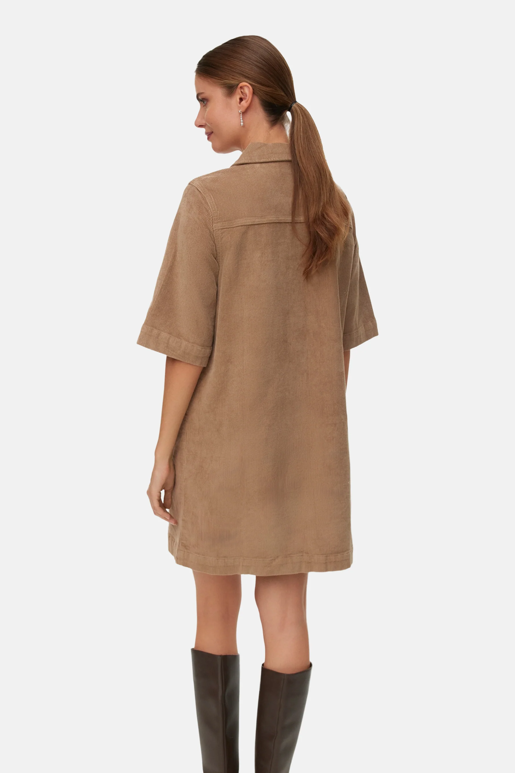 Kleedje met korte mouwen - beige - Image 3