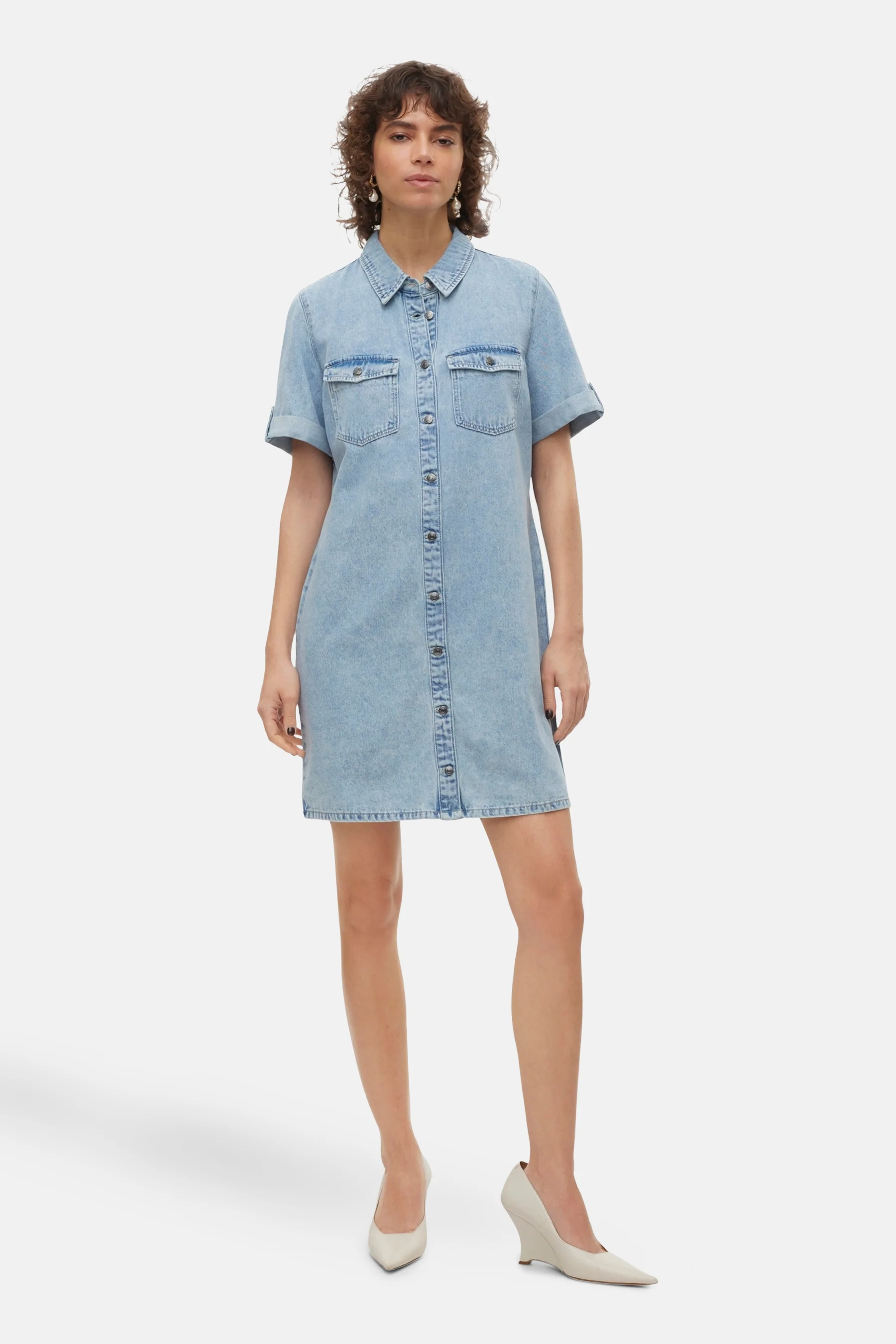 Kleedje met korte mouwen - light blue denim - Image 2
