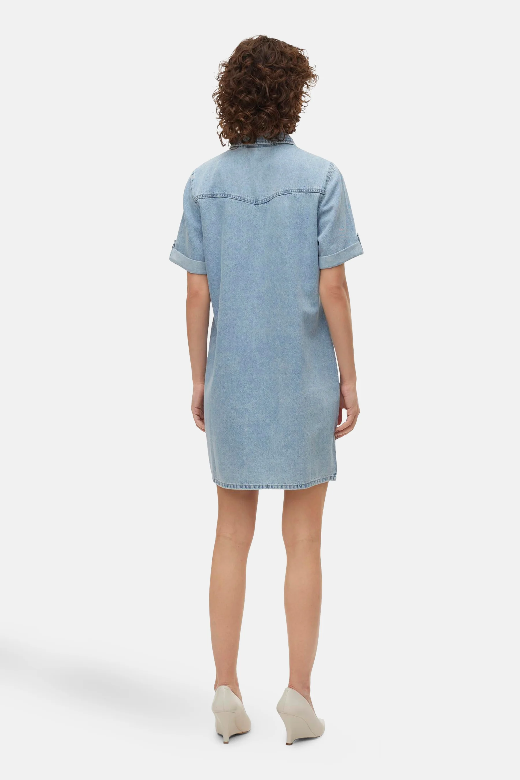 Kleedje met korte mouwen - light blue denim - Image 3