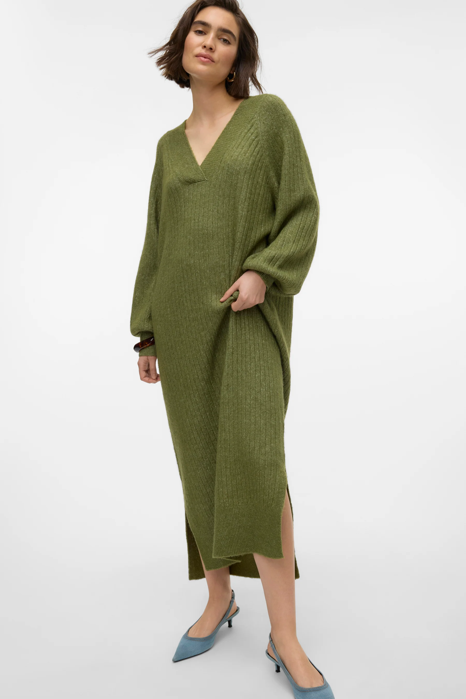 Kleedje met lange mouwen - groen - Image 10