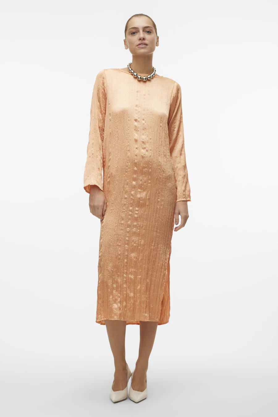 Kleedje met lange mouwen - oranje - Image 3