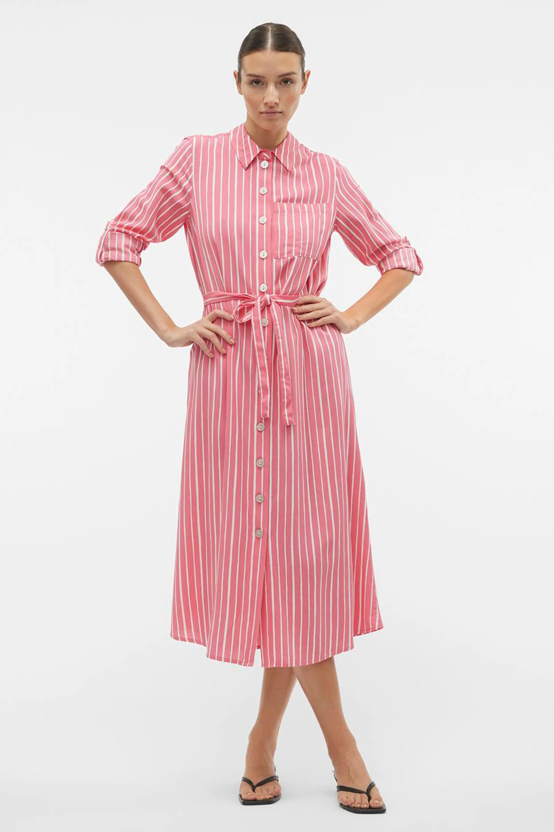 Kleedje met lange mouwen - roze