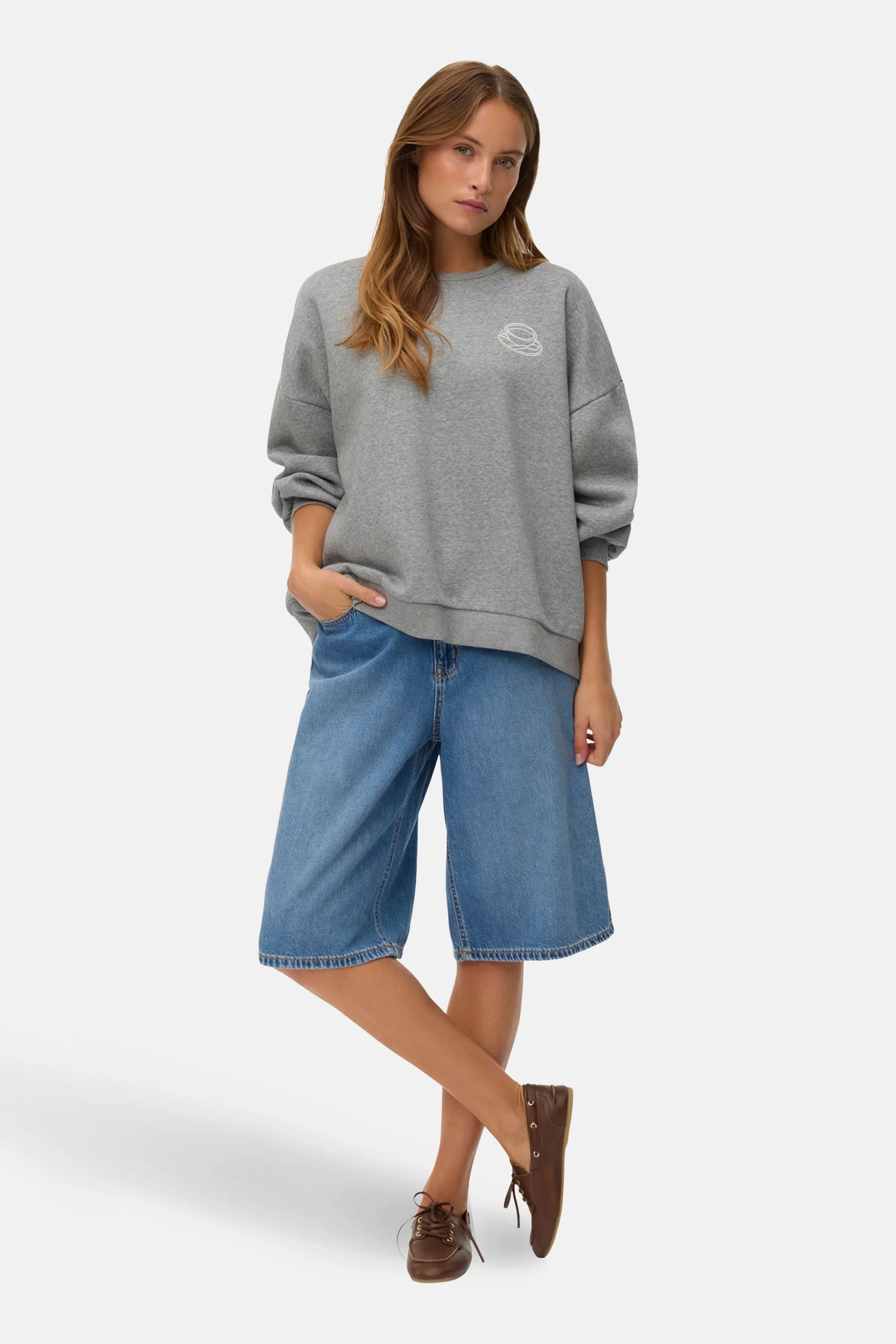 Short - mid blue denim - Image 2