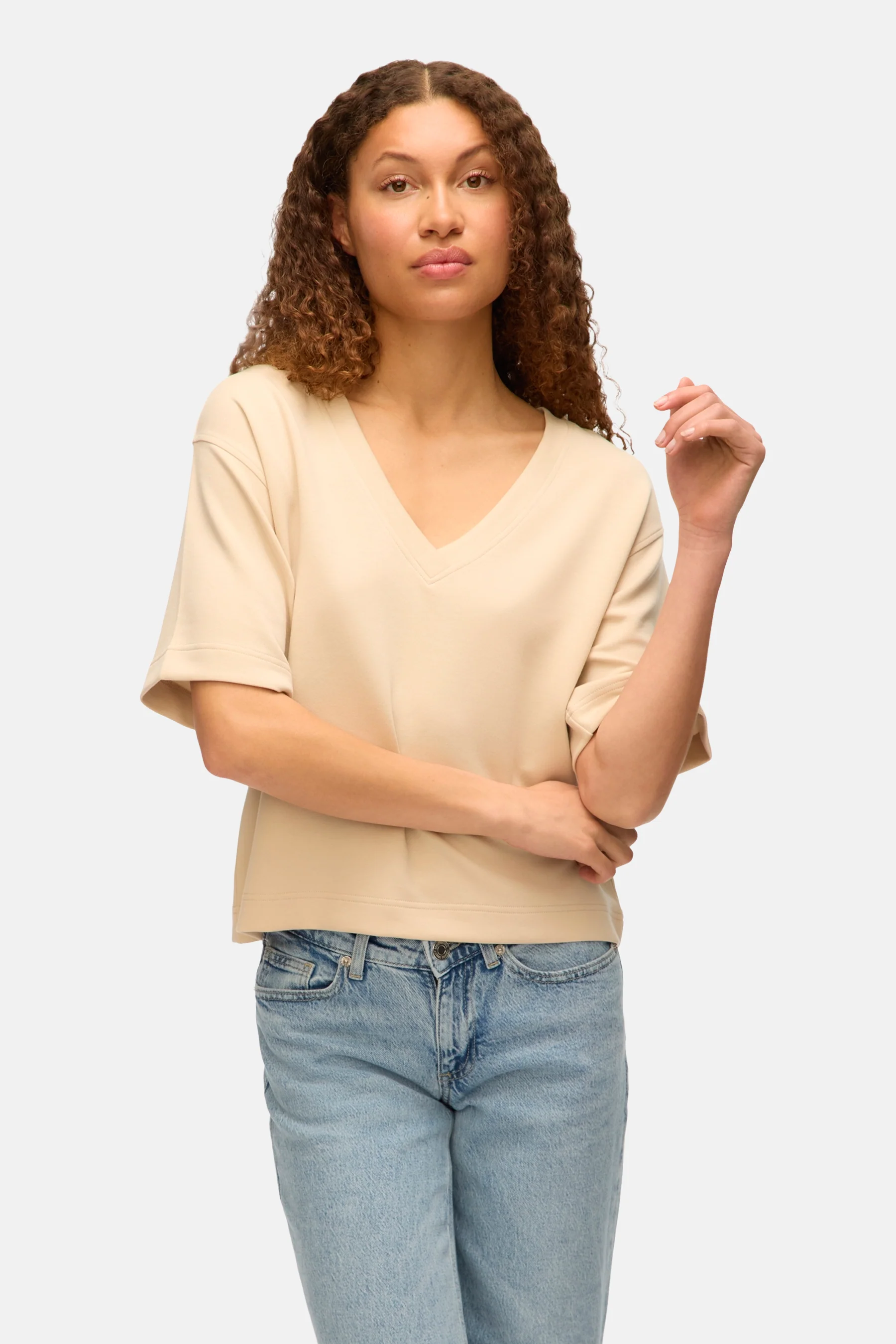 T-shirt met korte mouwen - ecru